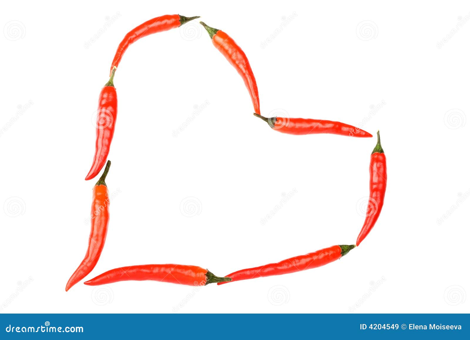 Red Hot Chilli Peppers in Heart Shape Stock Image Image of ingredient