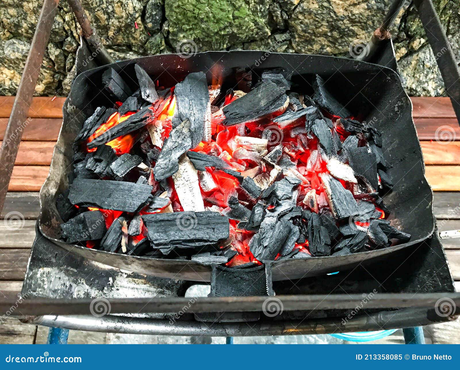 Redhot Coal at the Bottom of the Grill Stock Image Image of redhot