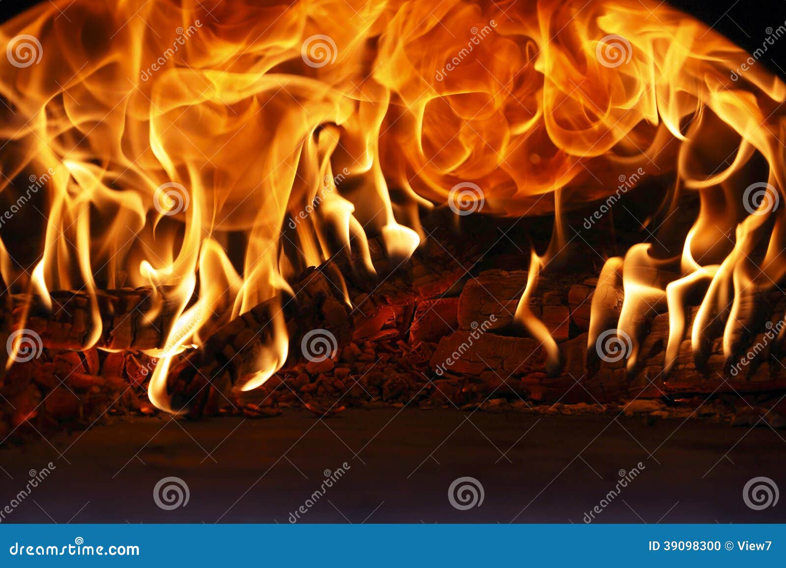 Red Hot Flames from Wood in Fireplace Stock Photo Image of fire