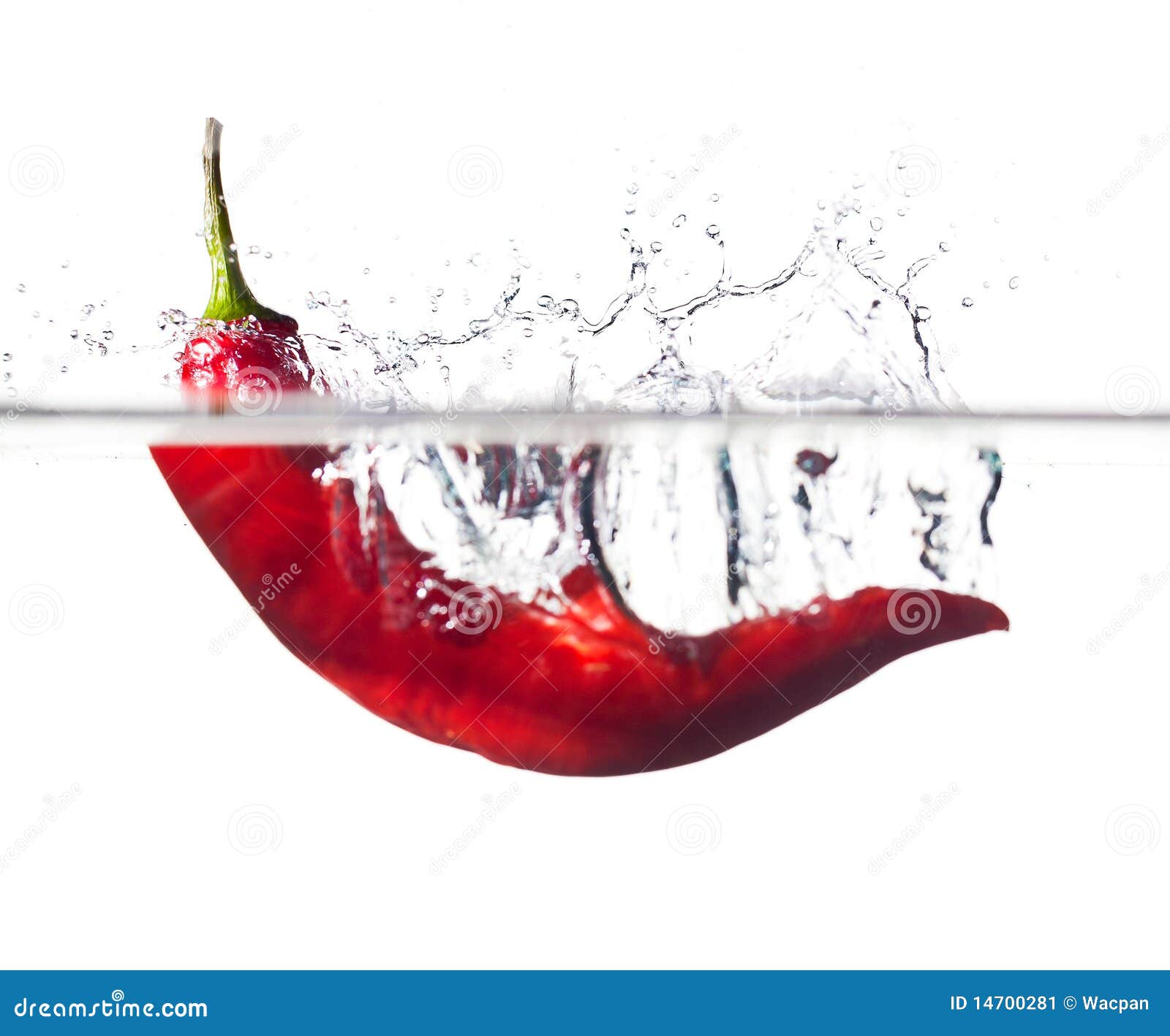 Red hot paprika in water stock image. Image of splash 14700281