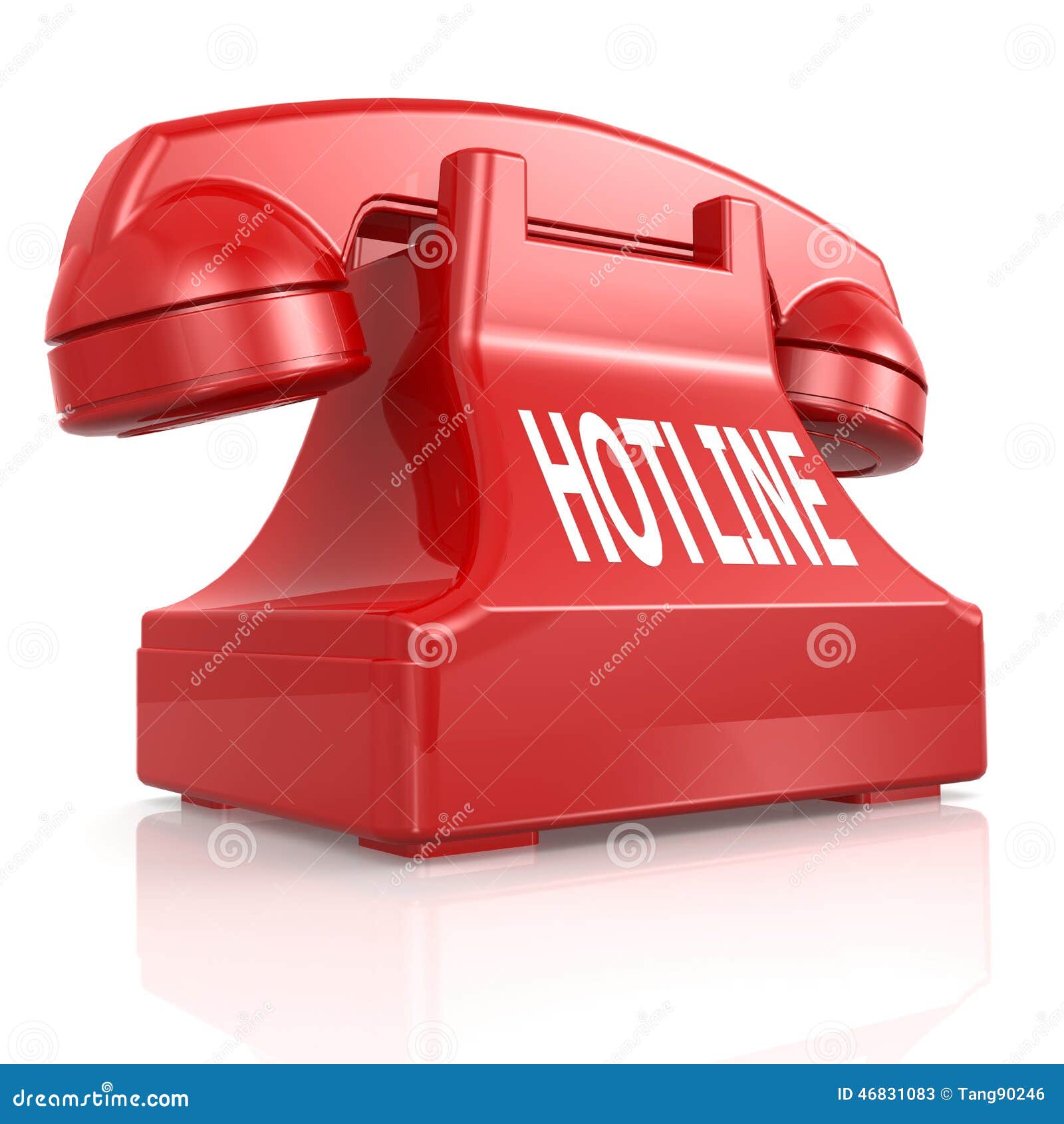 Red Hotline Phone Stock Illustration - Image: 46831083