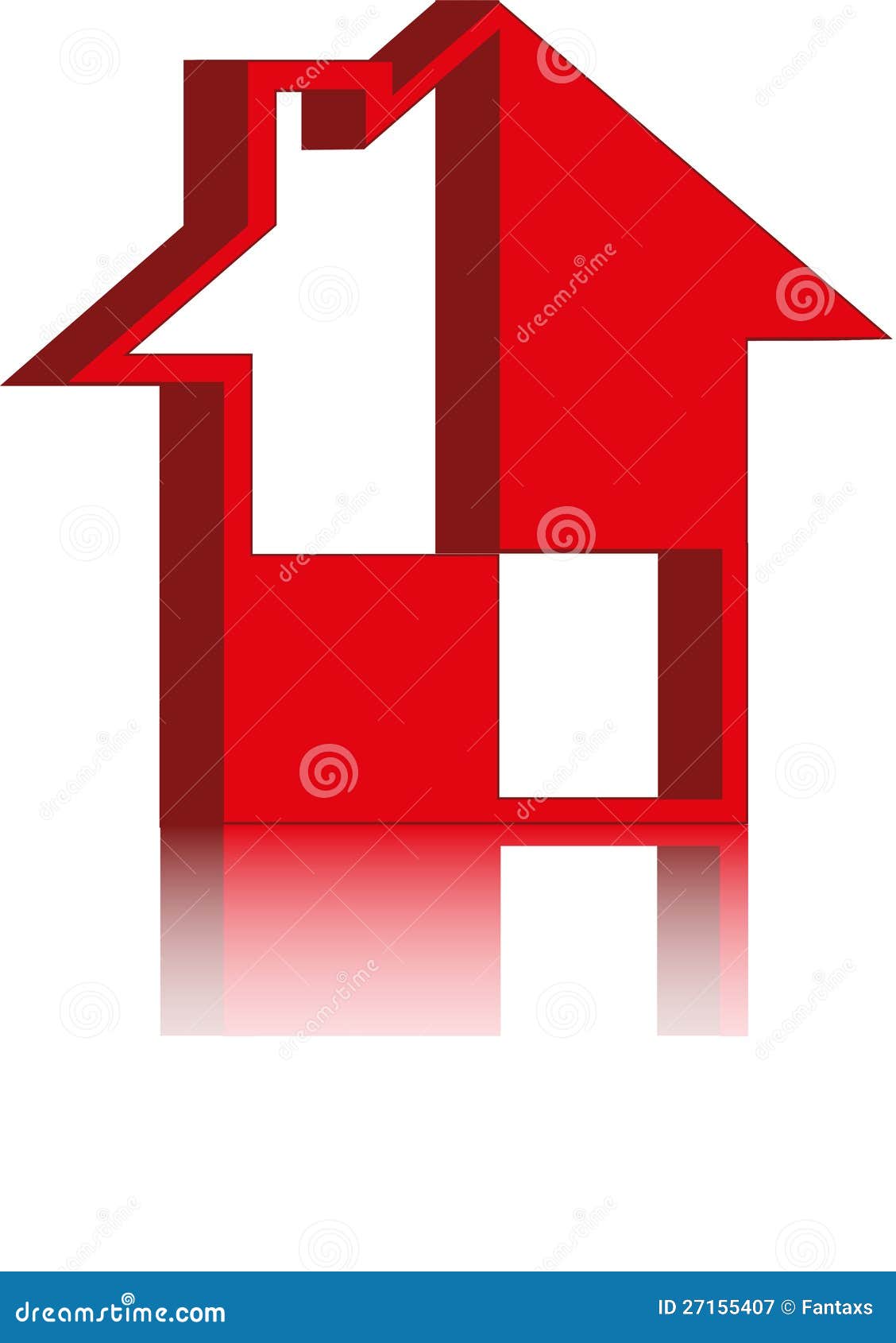 Red house stock vector. Illustration of shadow, sign 27155407