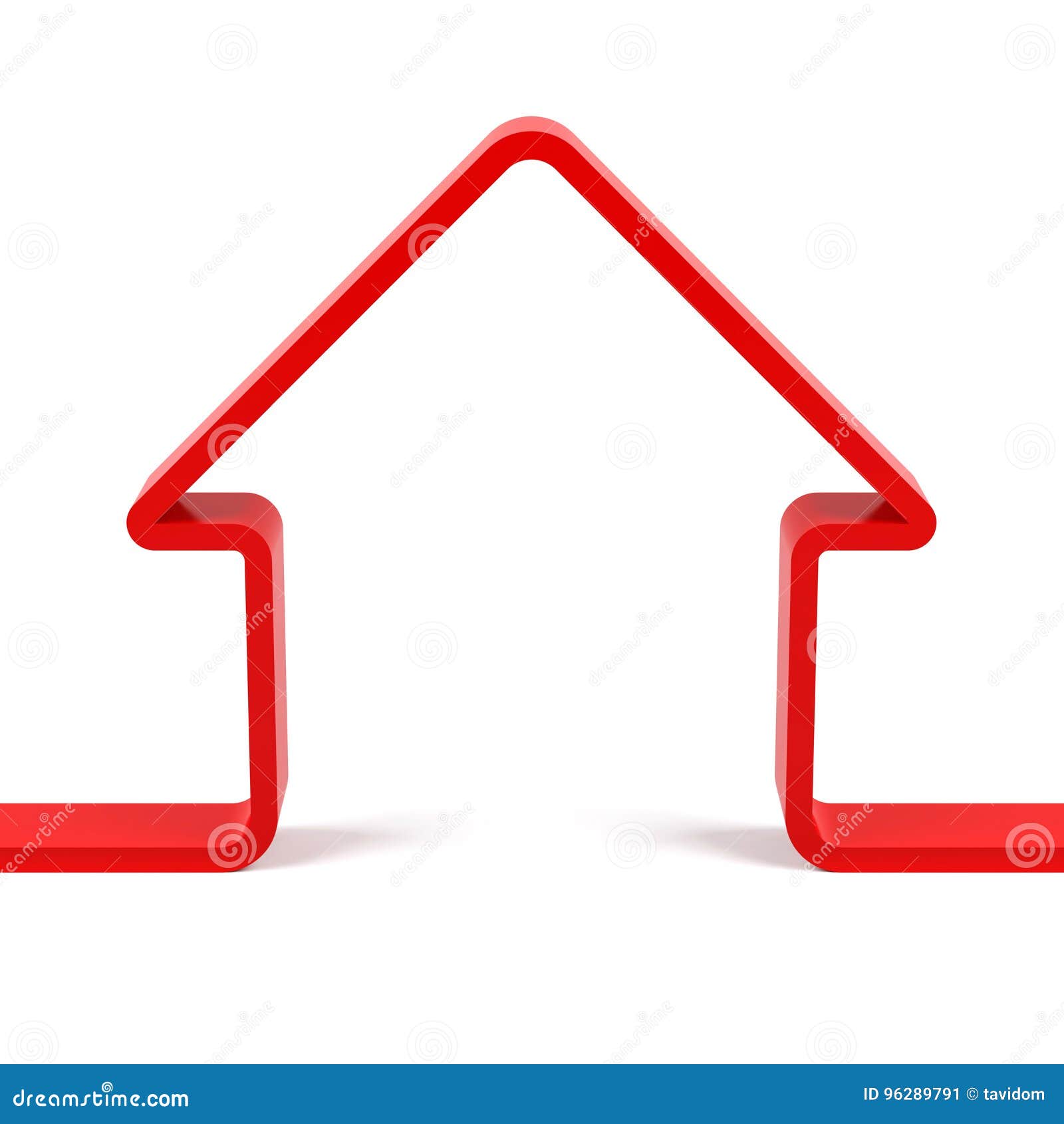 Red House Outline. 3d Rendering Image Stock Illustration Illustration