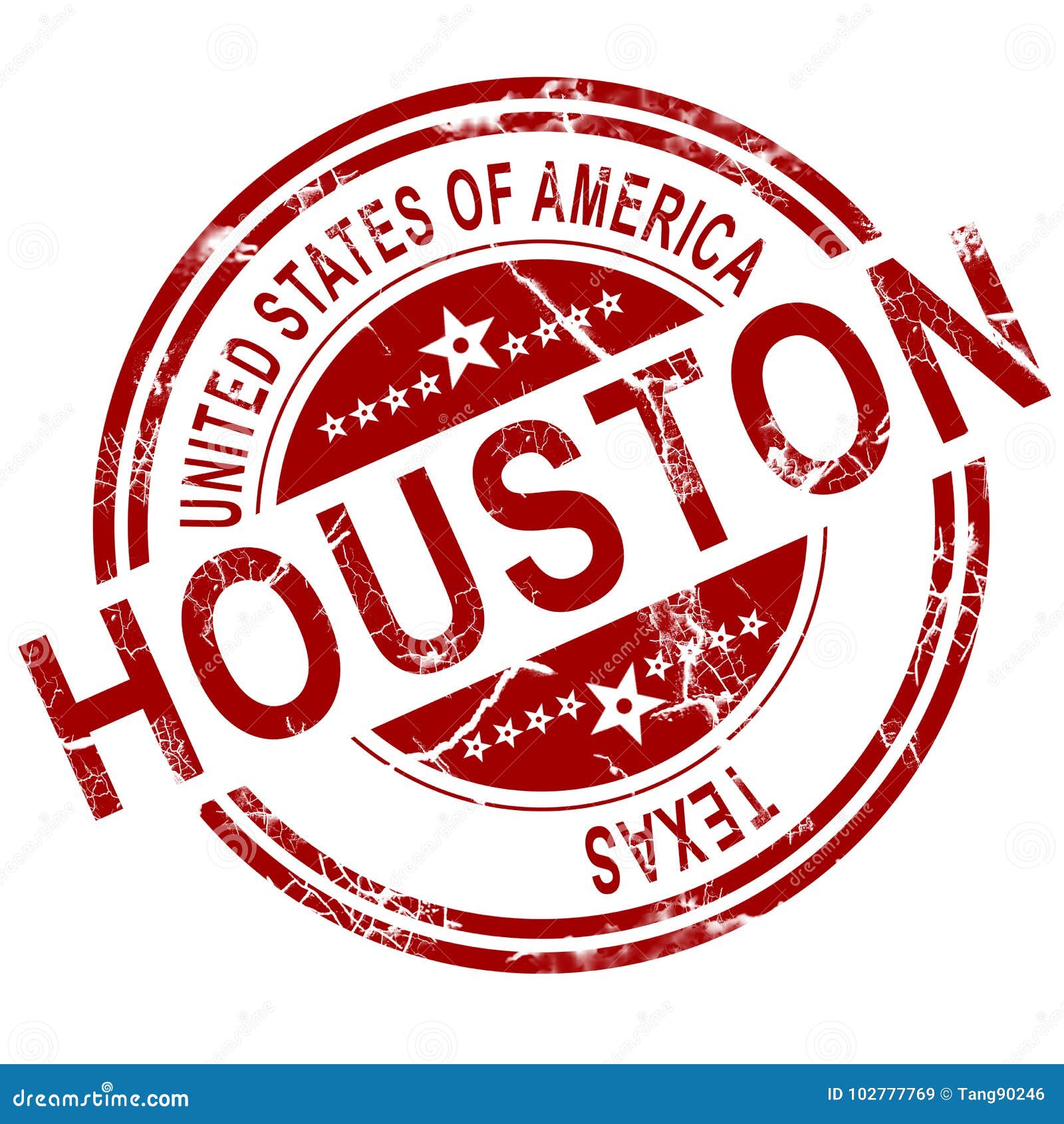 Houston Texas Stamp with White Background Stock Illustration