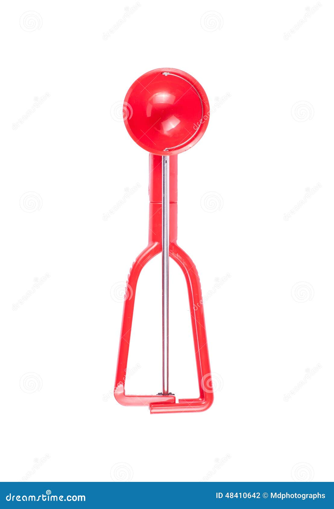 Red Ice Cream Scoop Isolated on White Stock Photo - Image of object