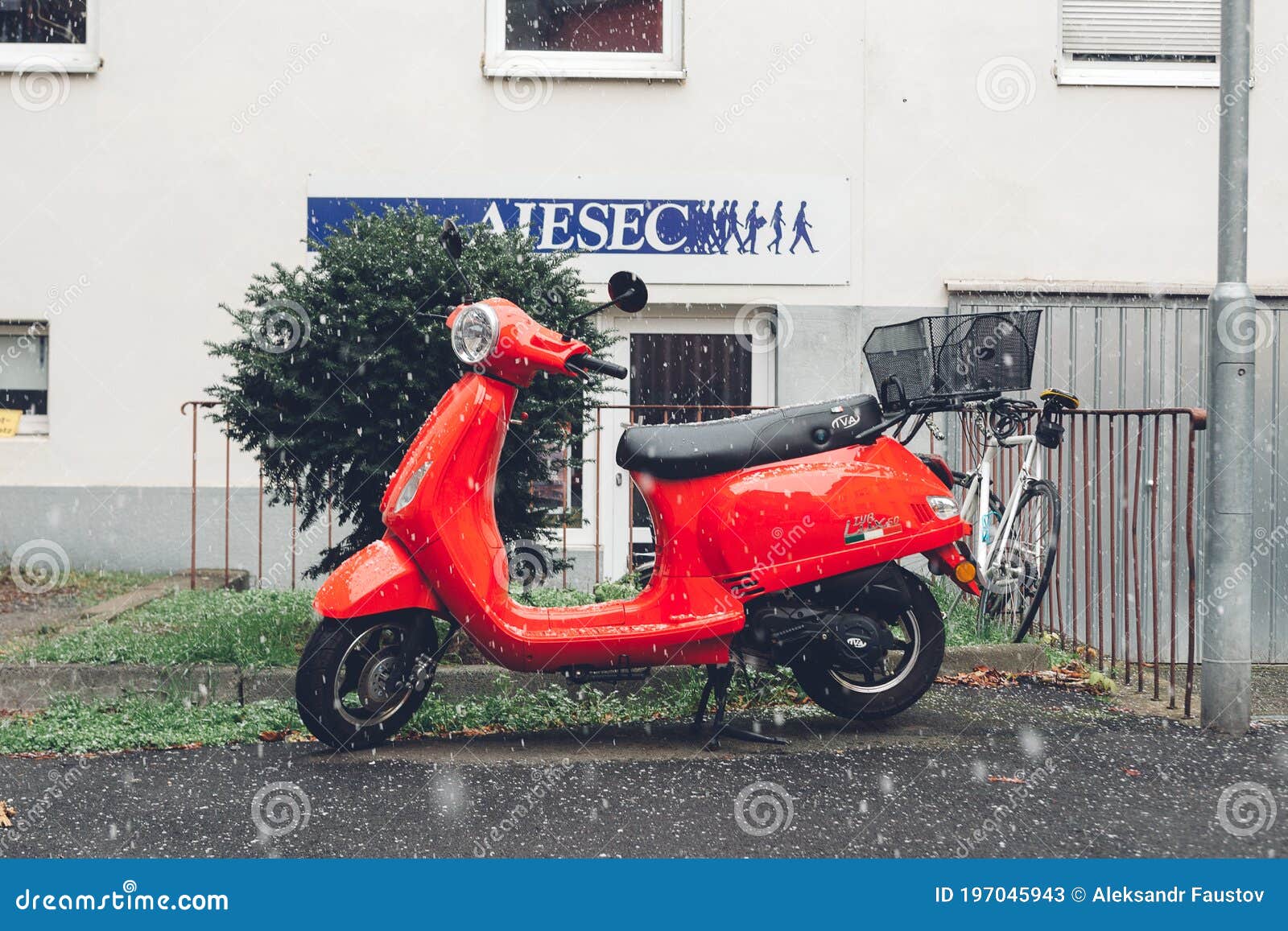 The Red IVA Lux 50 Scooter on a in a German Town Stock Photo - Image of life, city: 197045943