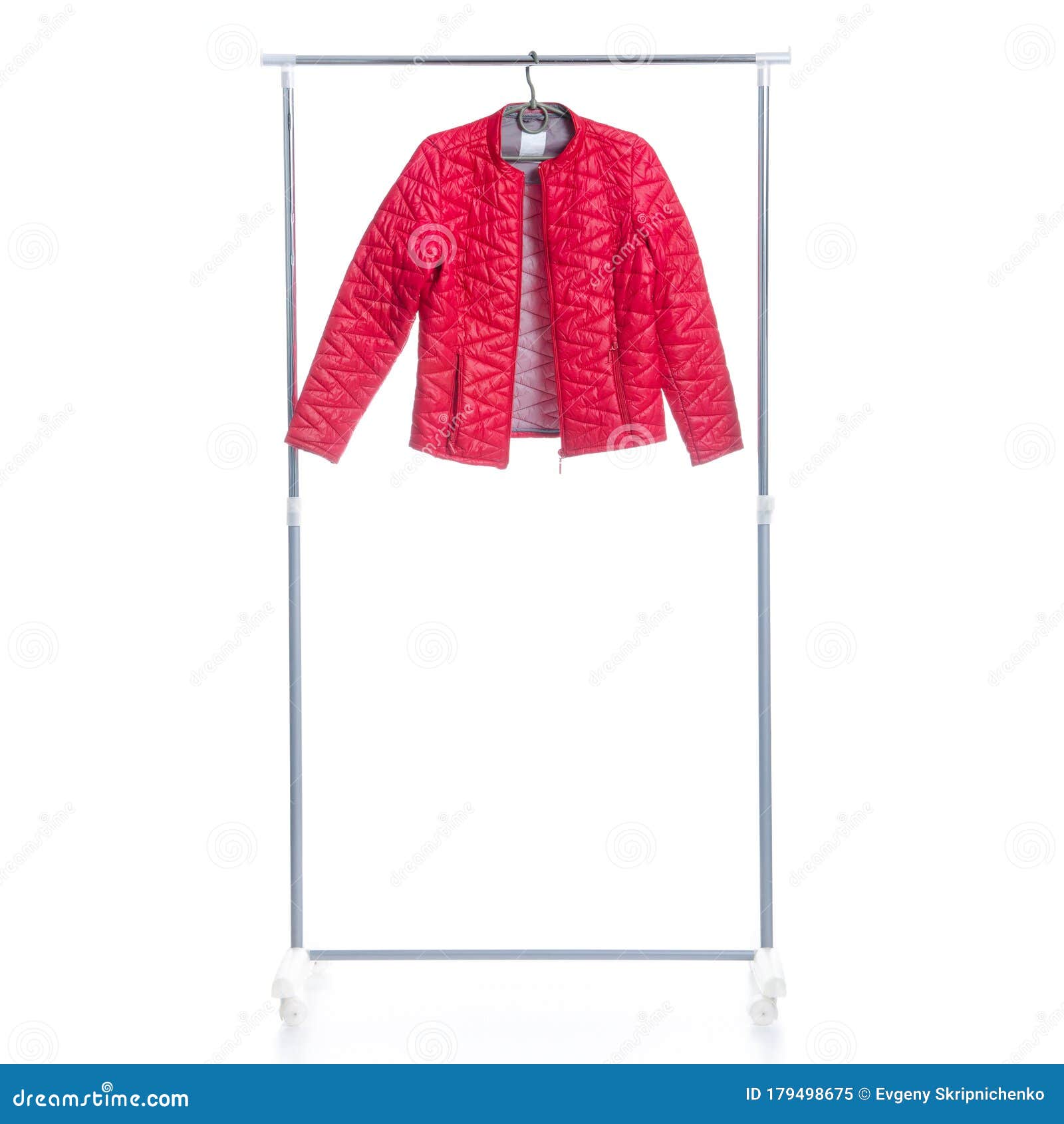 Red Jacket Clothes on Hanger Rack Stock Image Image of classy, female
