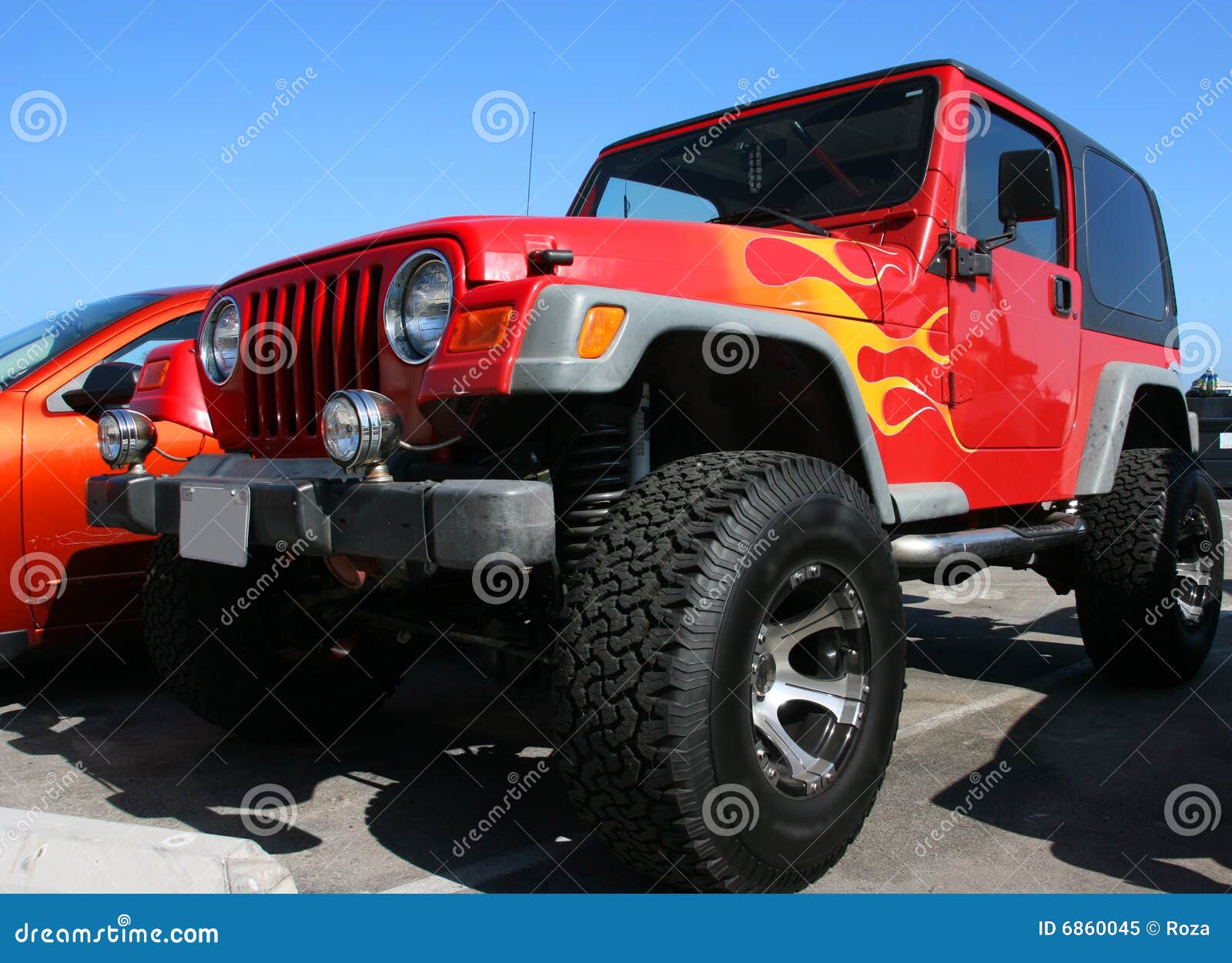 Red jeep stock image. Image of jeep, road, tourism, insurance - 6860045