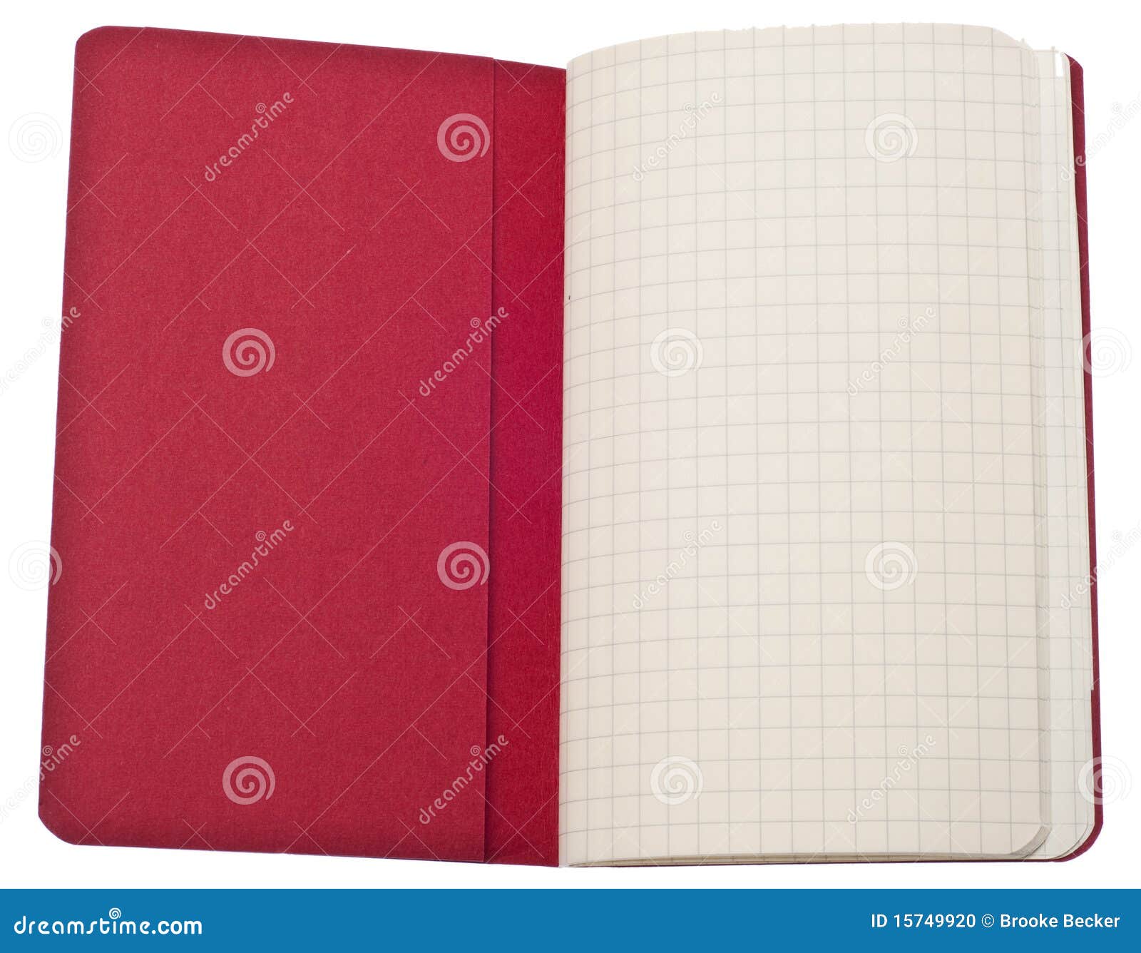 Red Journal with Graph Square Page and Pocket Stock Photo Image of