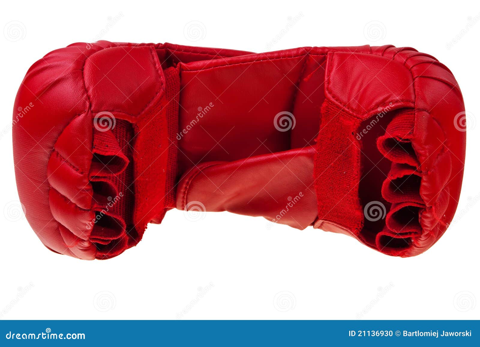 Red karate boxing gloves. stock photo. Image of boxing 21136930