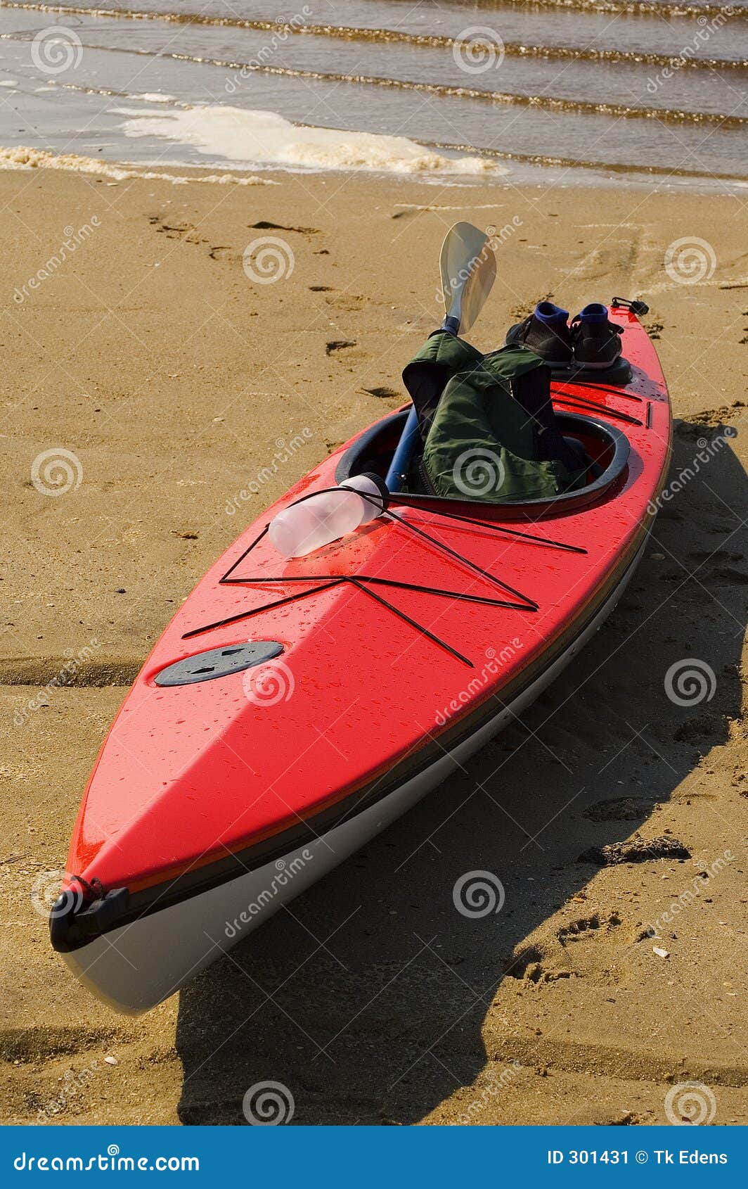 Red Kayak stock image. Image of shore, water, gear, sports ...