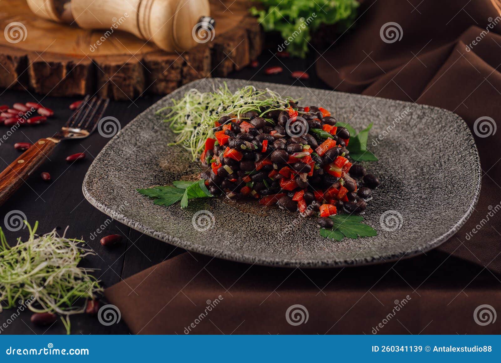 Red Kidney Bean Salad with Red Bell Pepper Stock Image Image of