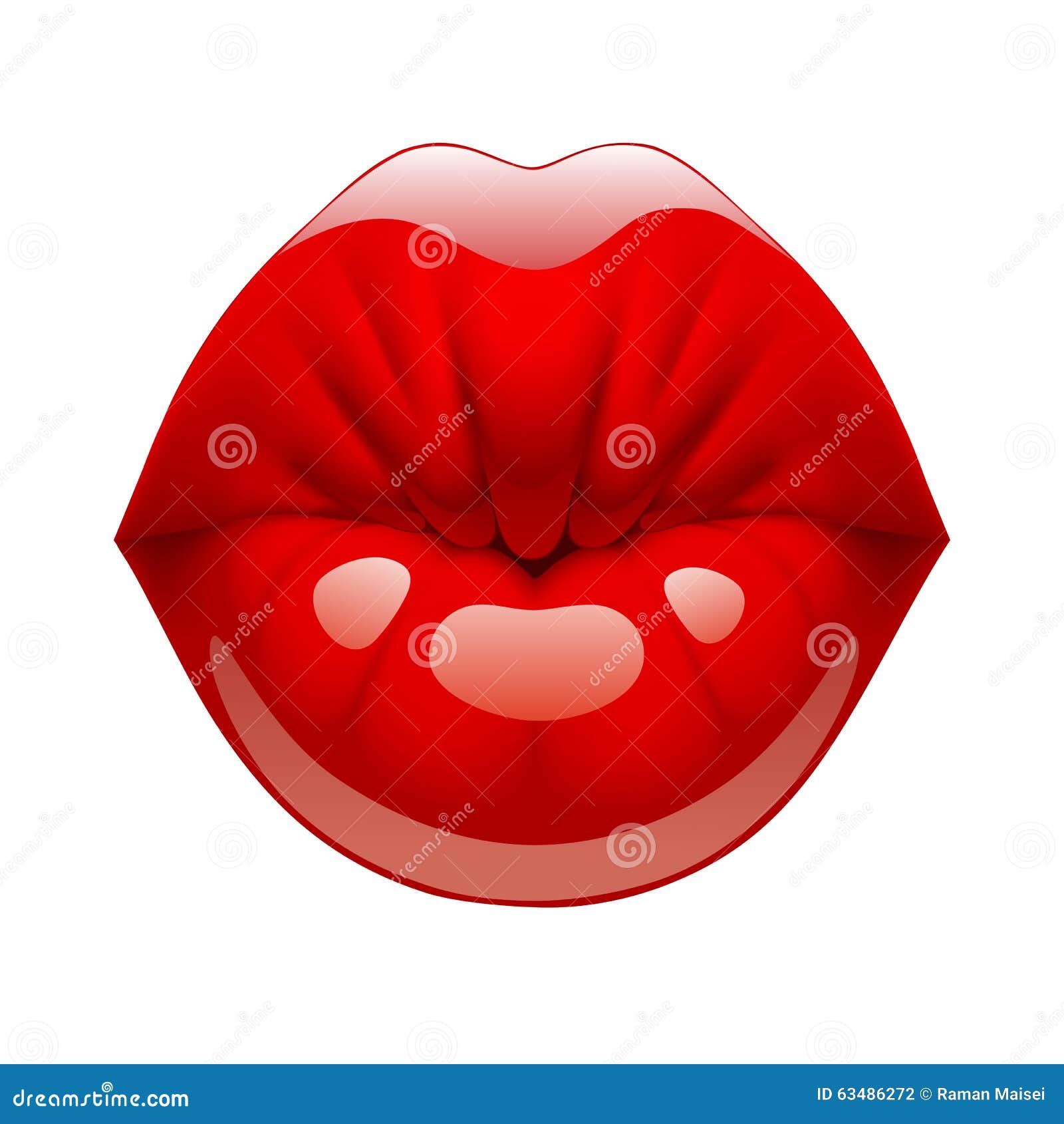 red kissing lips