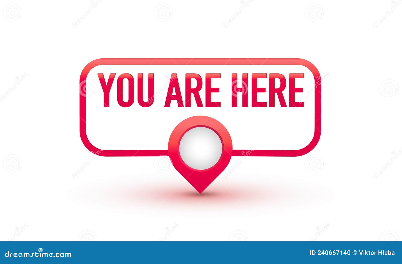 Red Label You are Here Pointer Locator Vector Design Stock Vector ...