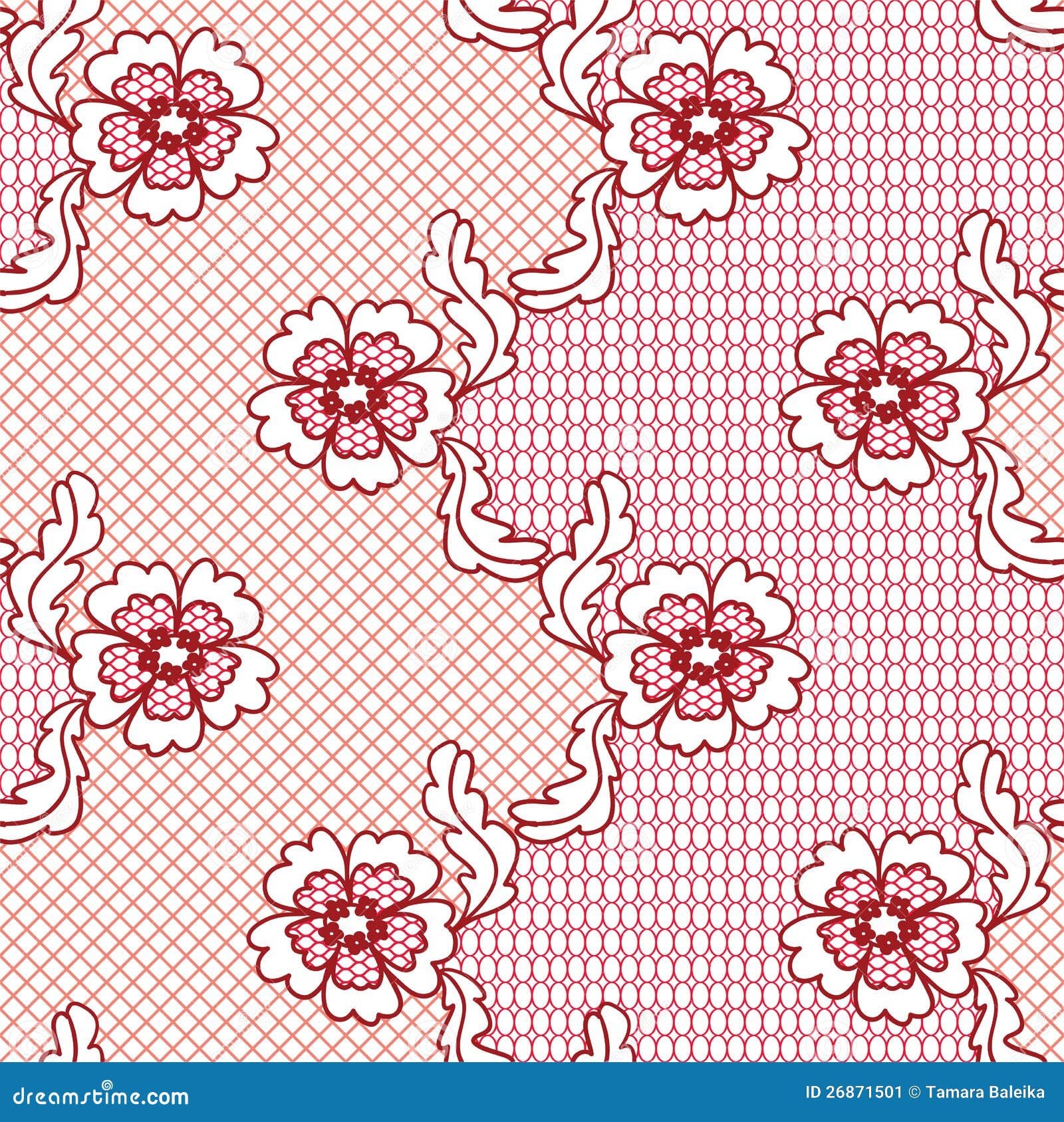 Red Lace Vector Fabric Seamless Pattern Stock Vector - Illustration of ...