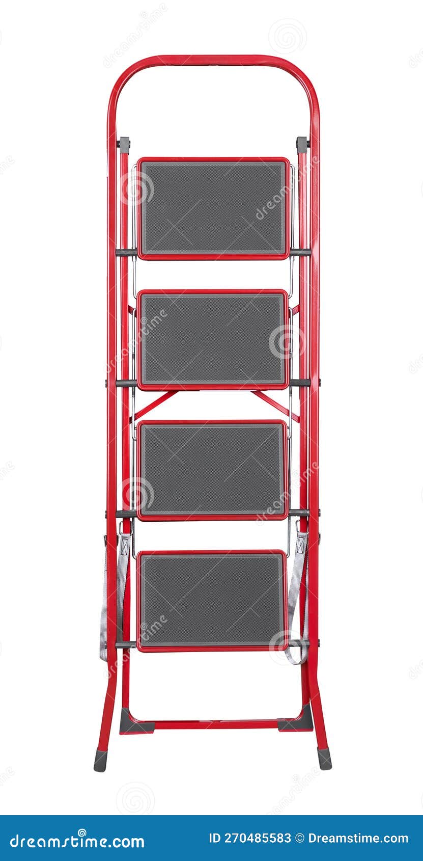 red ladder on white background