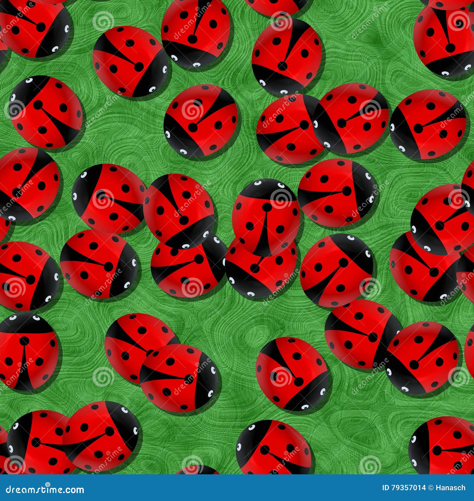 Red Ladybugs In The Garden Stock Illustration Illustration Of