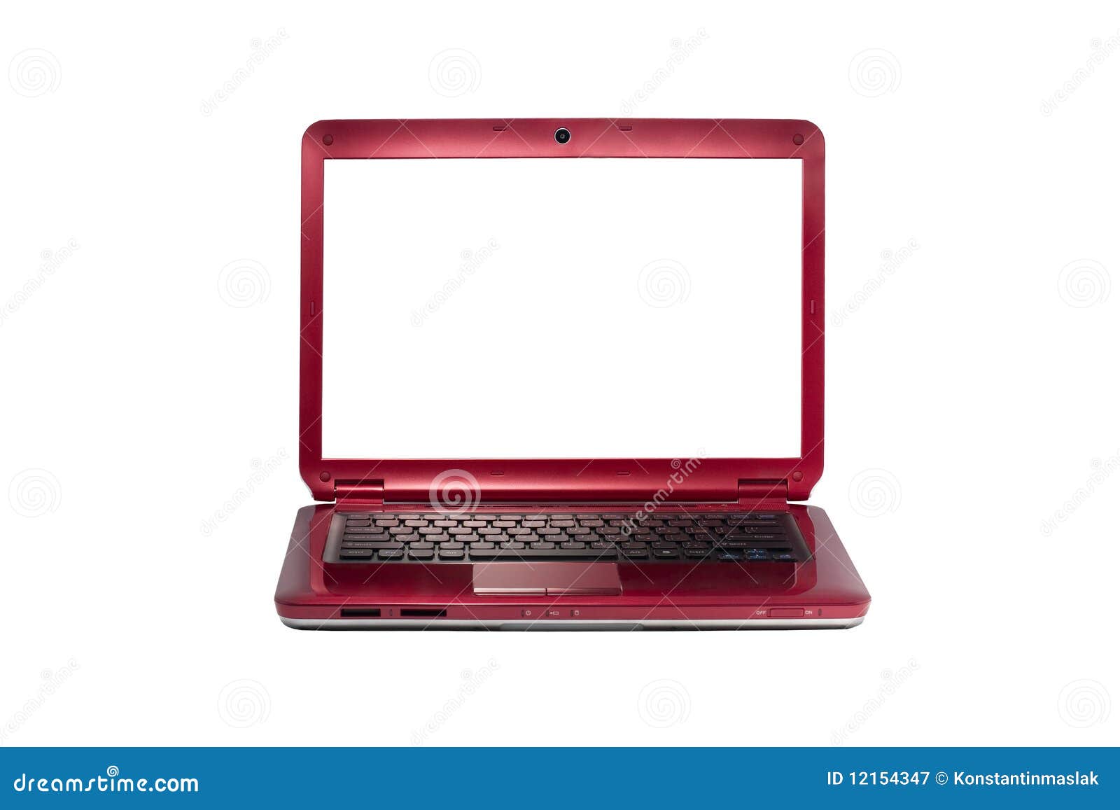 Red Laptop Isolated on White Stock Image of blank, isolated: 12154347