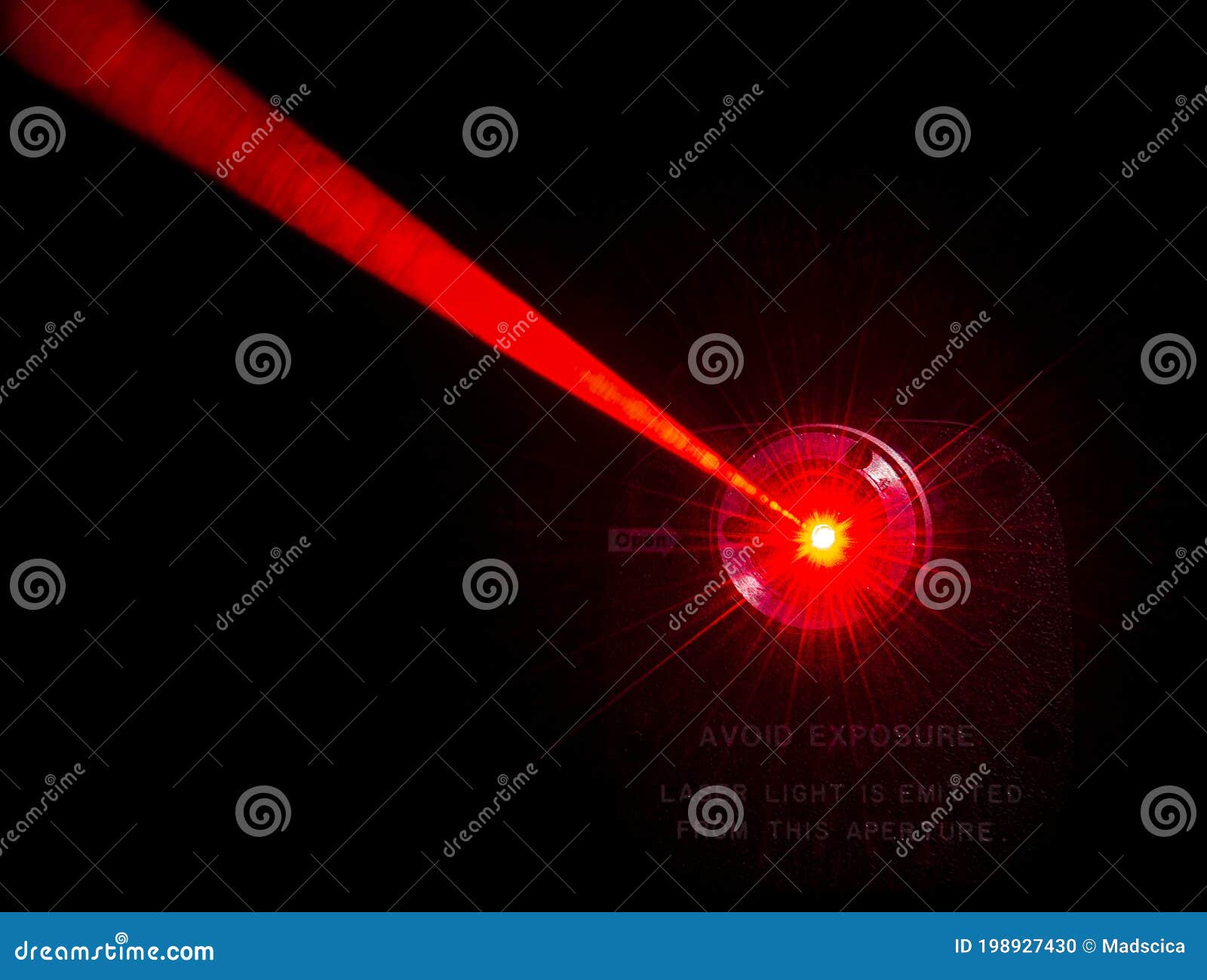 red laser beam from a lab laser.