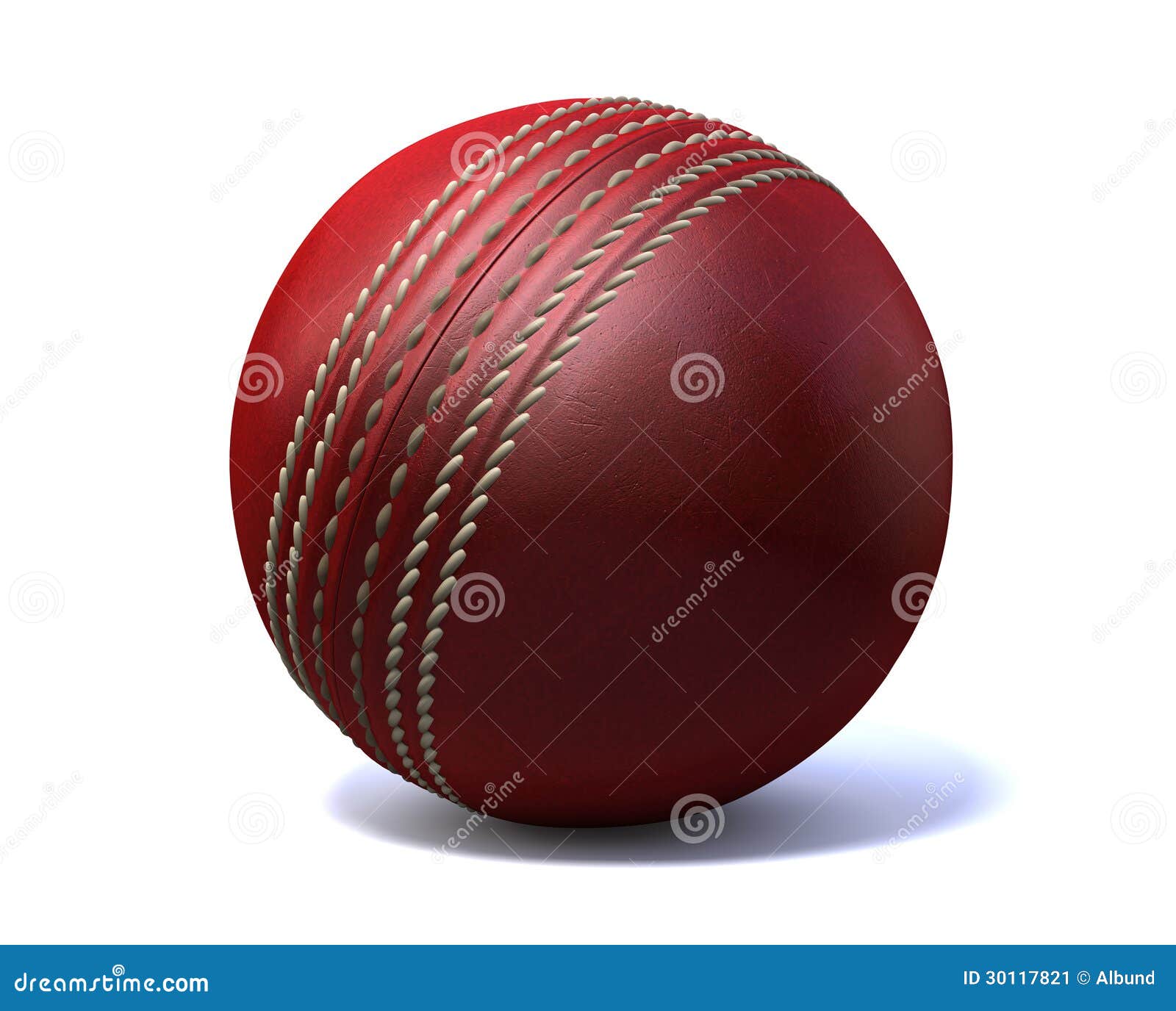 Cricket Ball And Bails, Red Ball And White Ball Isolated On White