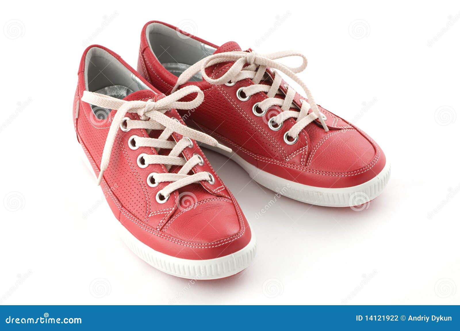 Red leather sneakers stock photo. Image of color, human - 14121922