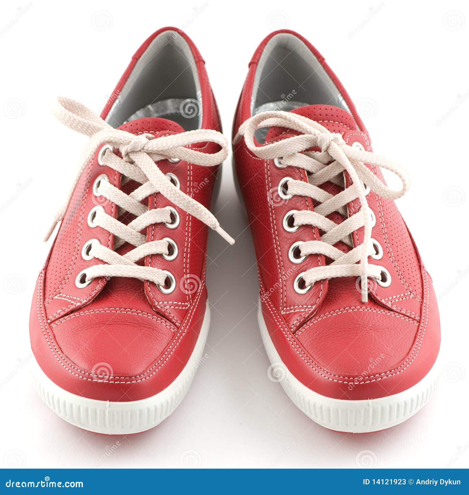 Red leather sneakers stock image. Image of human, footwear - 14121923