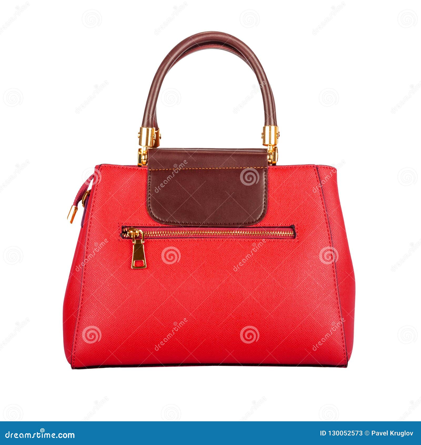 Red Leather Women Bag with Burgundy Flap Top Stock Image - Image of ...