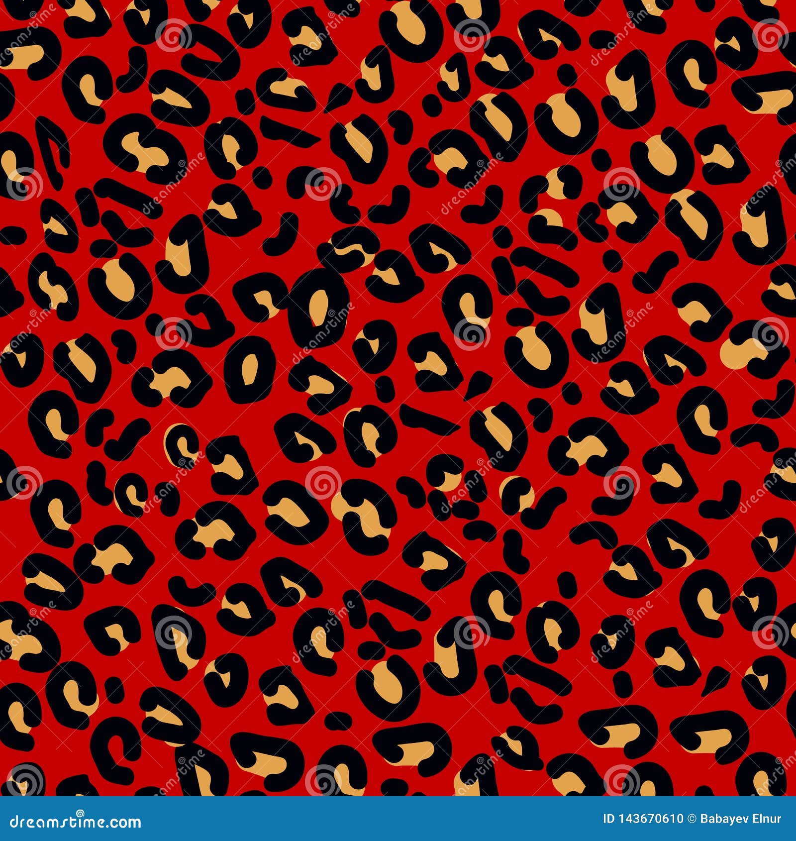 Red Leopard Seamless Pattern. Animal ...
