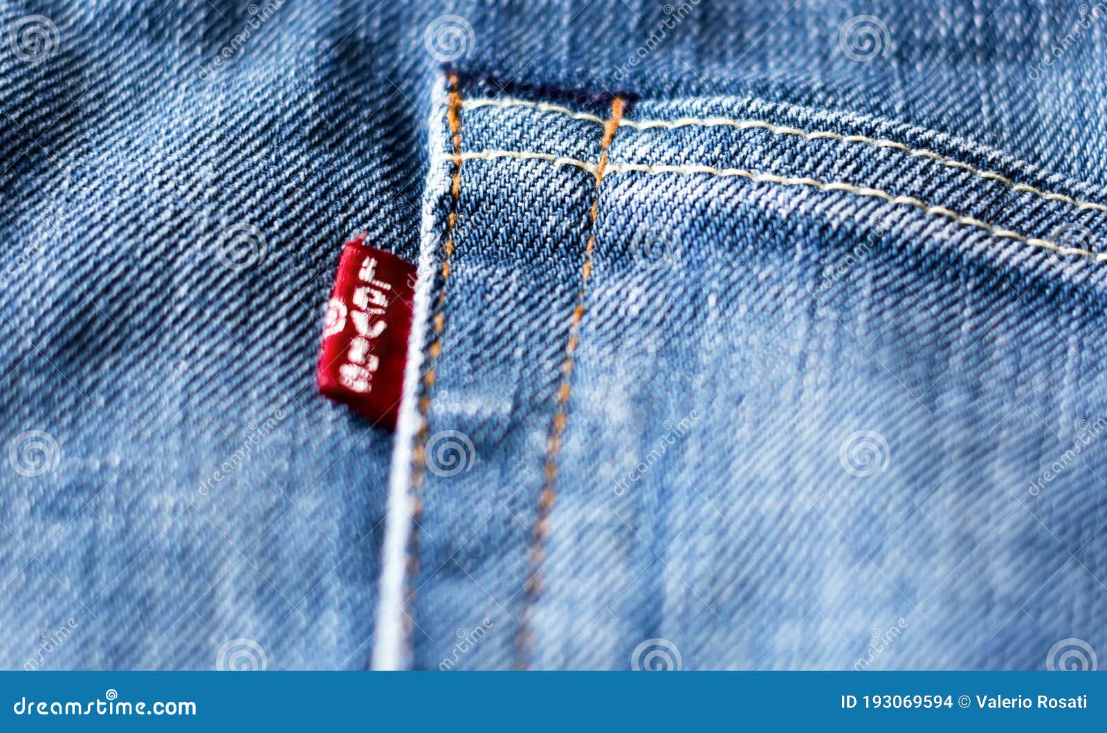 The Red Levi`s Label on the Back Pocket of a Pair of Jeans Editorial Stock  Image - Image of fashion, close: 193069594