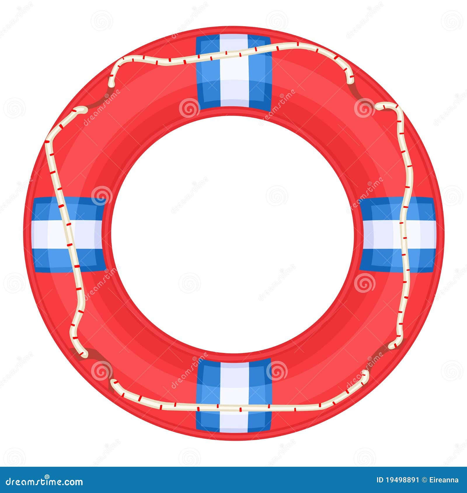 Red Life Buoy -. Red Life Buoy isolated over white background. Vector file saved as EPS AI8, all elements layered and grouped. No gradients, no effects, easy print.