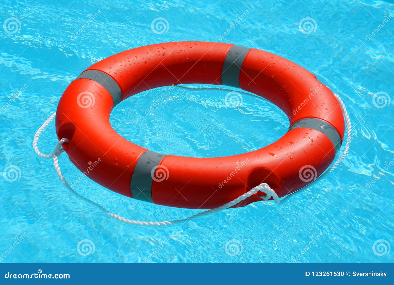 Red Lifebuoy Pool Ring Float Stock Photo - Image of lifebelt, emergency:  123261630
