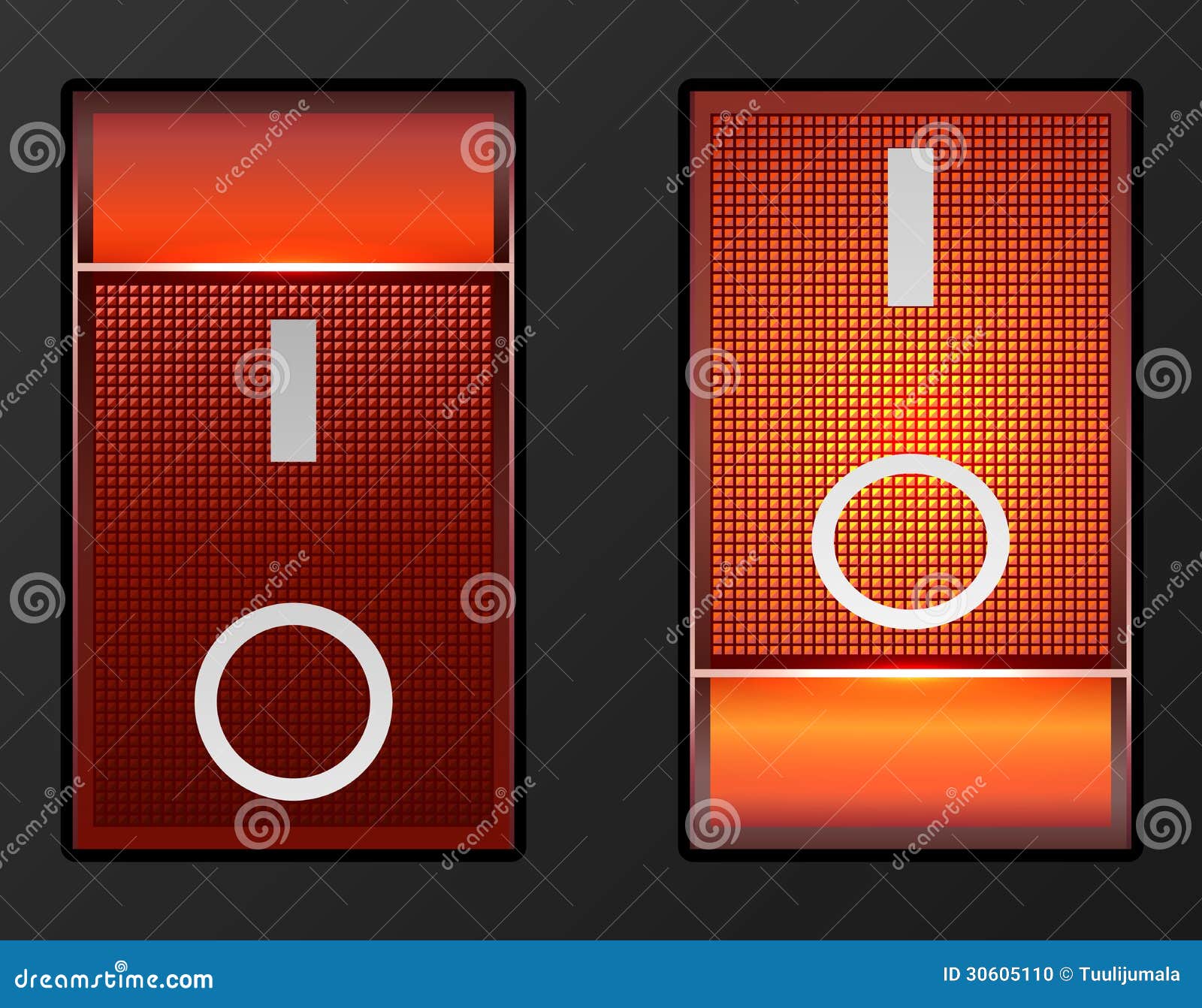 Red Light Electric Switch Stock Photo Image 30605110