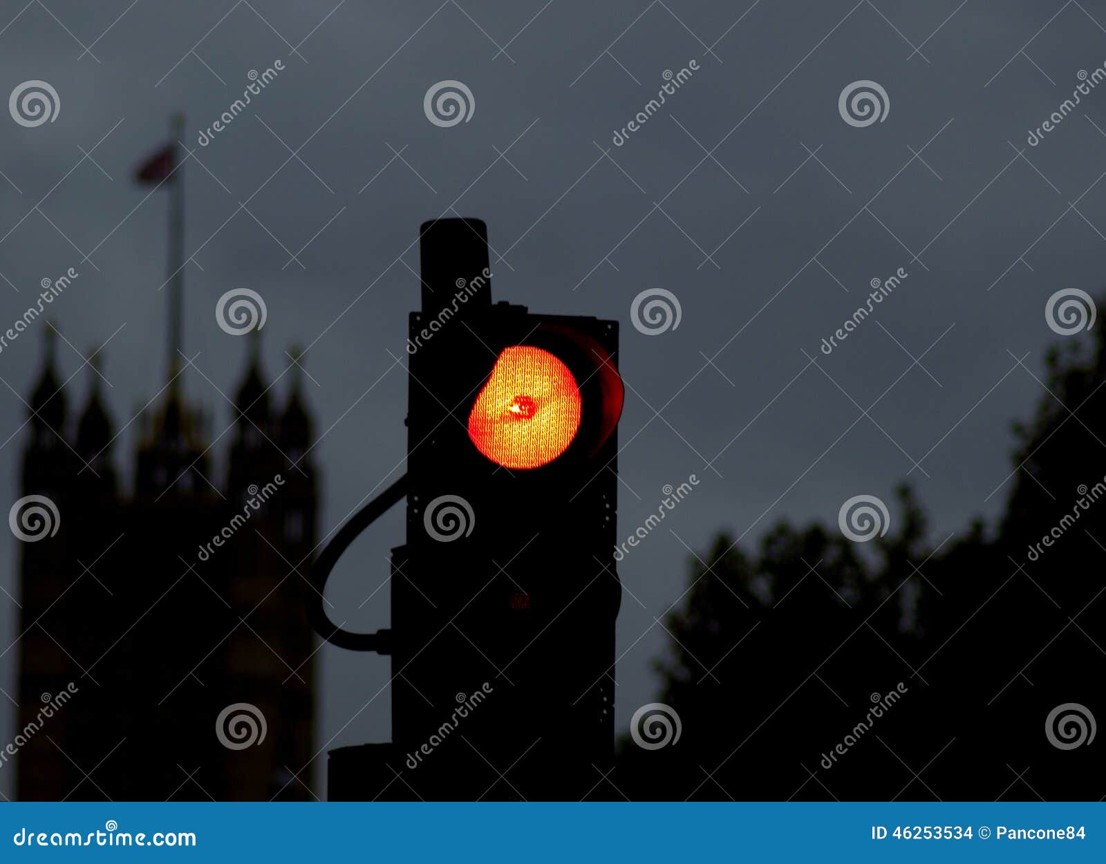 Red light in London stock photo. Image of light, background 46253534