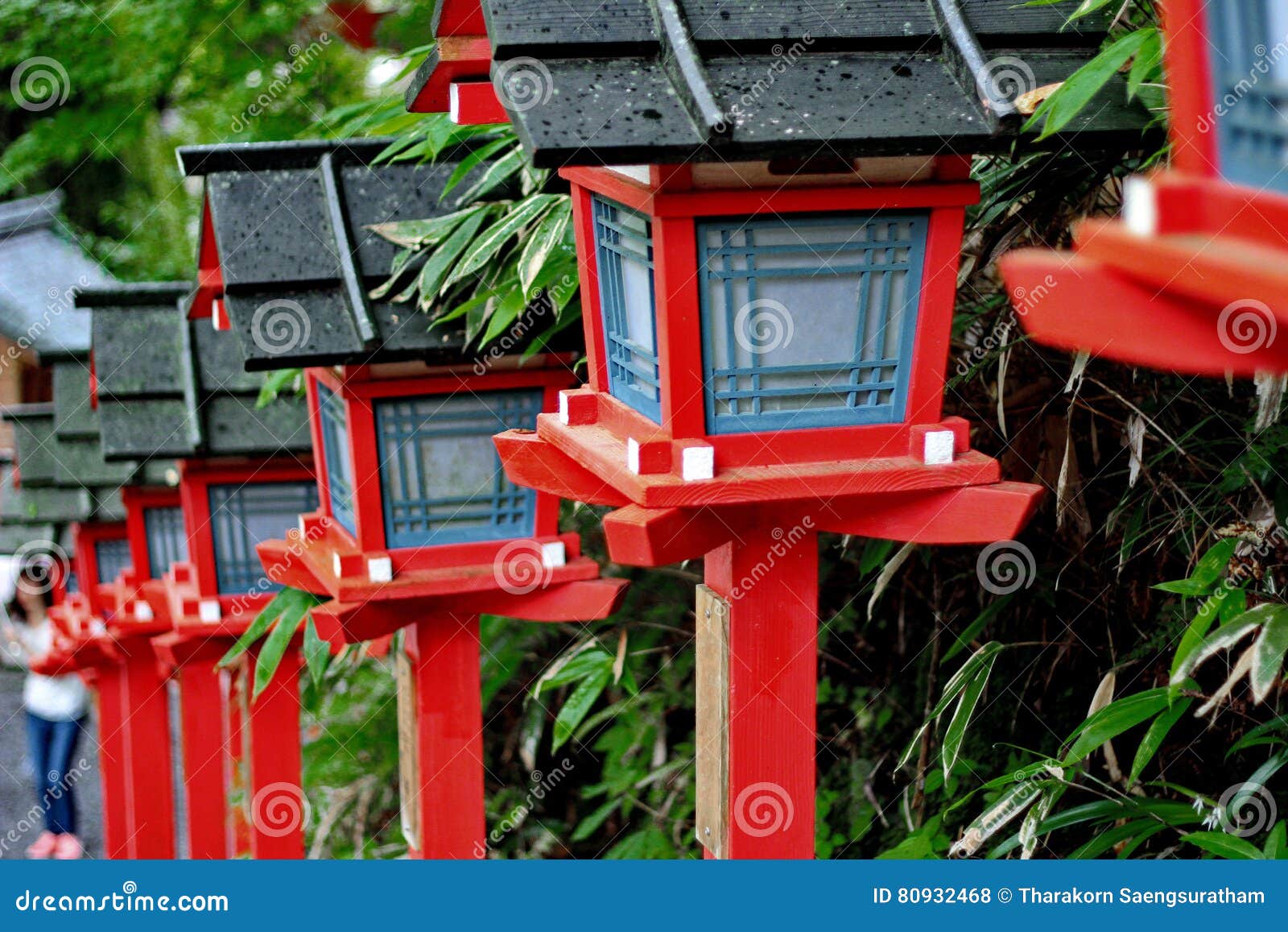 Red Light Poles Continued Staircase Entrance To Kibune-jinja Shrine ...