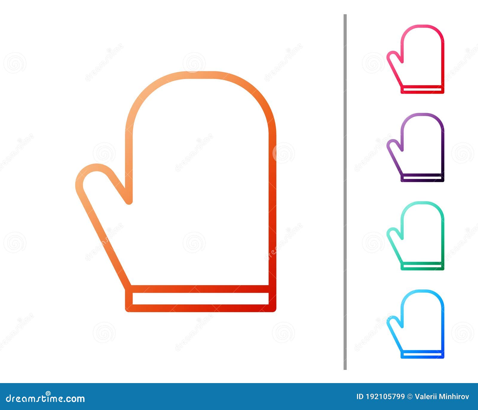 Red Line Oven Glove Icon Isolated On White Background Kitchen Potholder Sign Cooking Glove Set Color Icons Vector Stock Vector Illustration Of Design Food 192105799