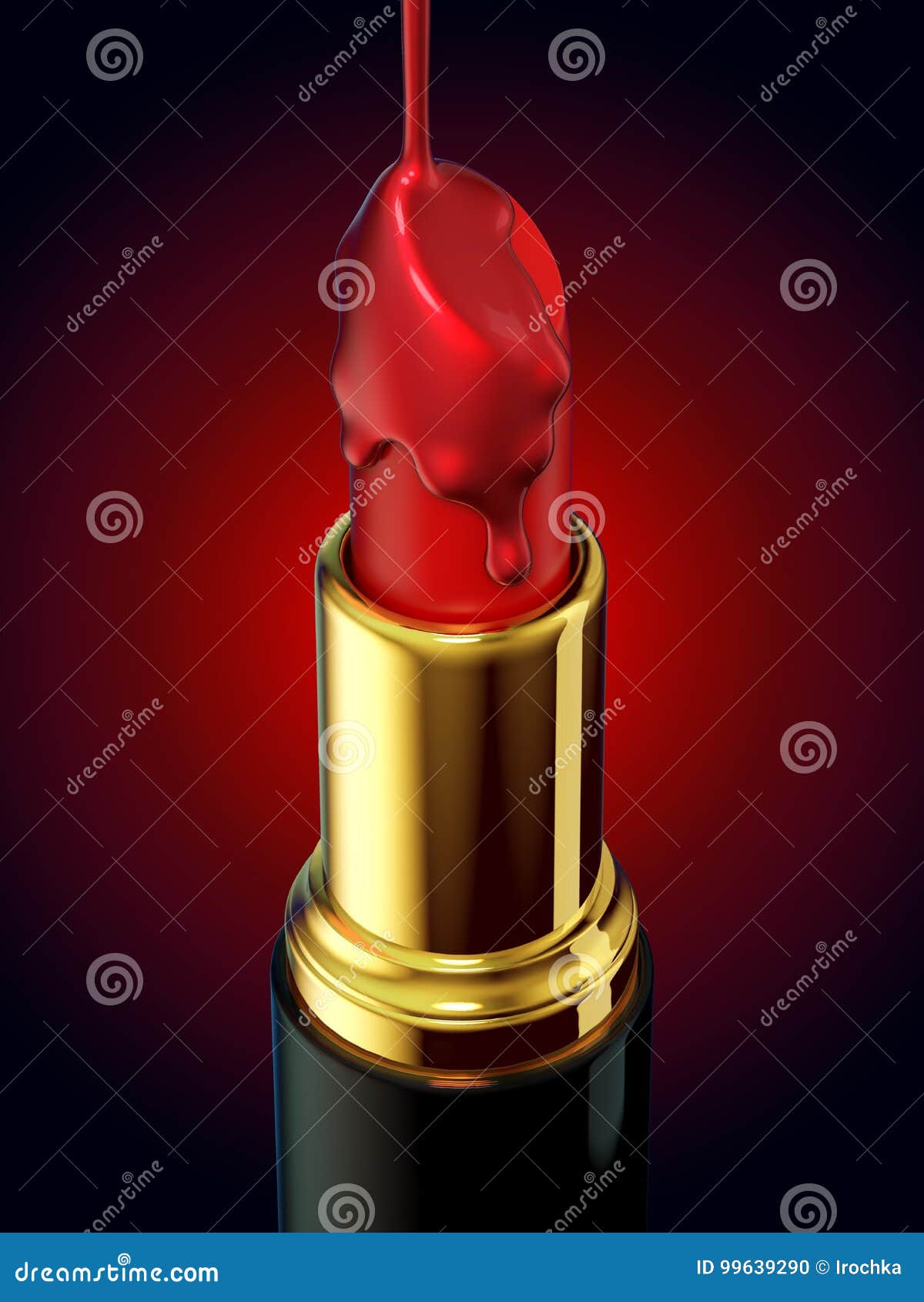 Red Lipstick and Nail Polish on Red and Black Background Stock