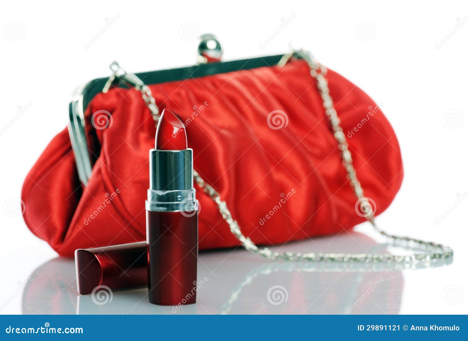 Red lipstick and purse stock image. Image of beauty, purse 29891121