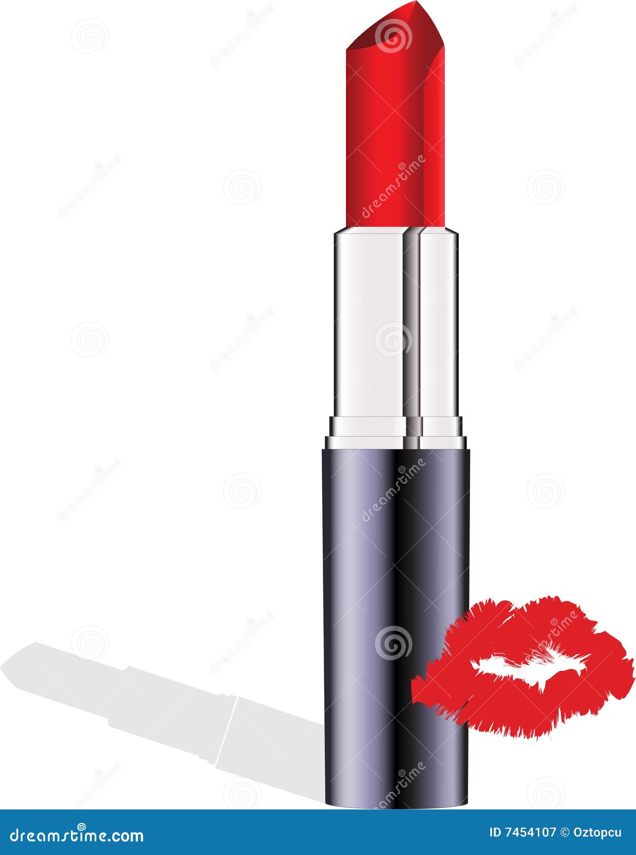 Red lipstick vector stock vector. Illustration of stylized - 7454107