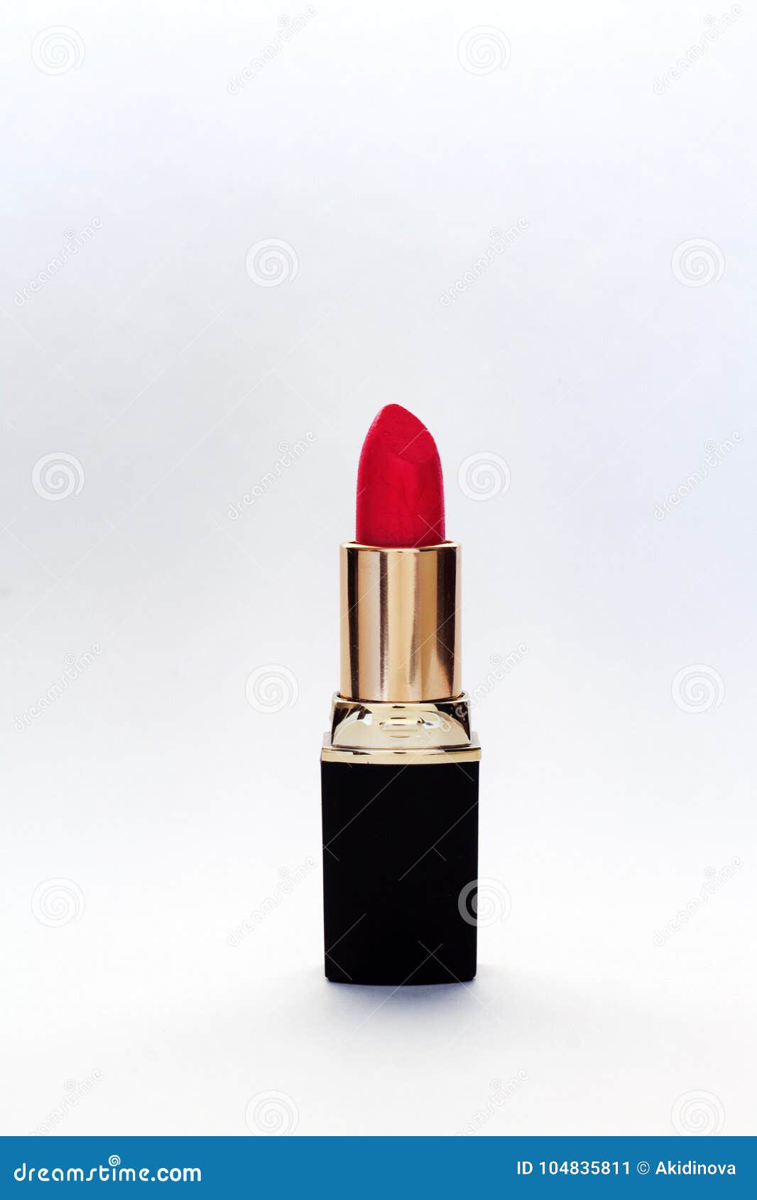 Red Lipstick on White Background . Stock Image Image of background