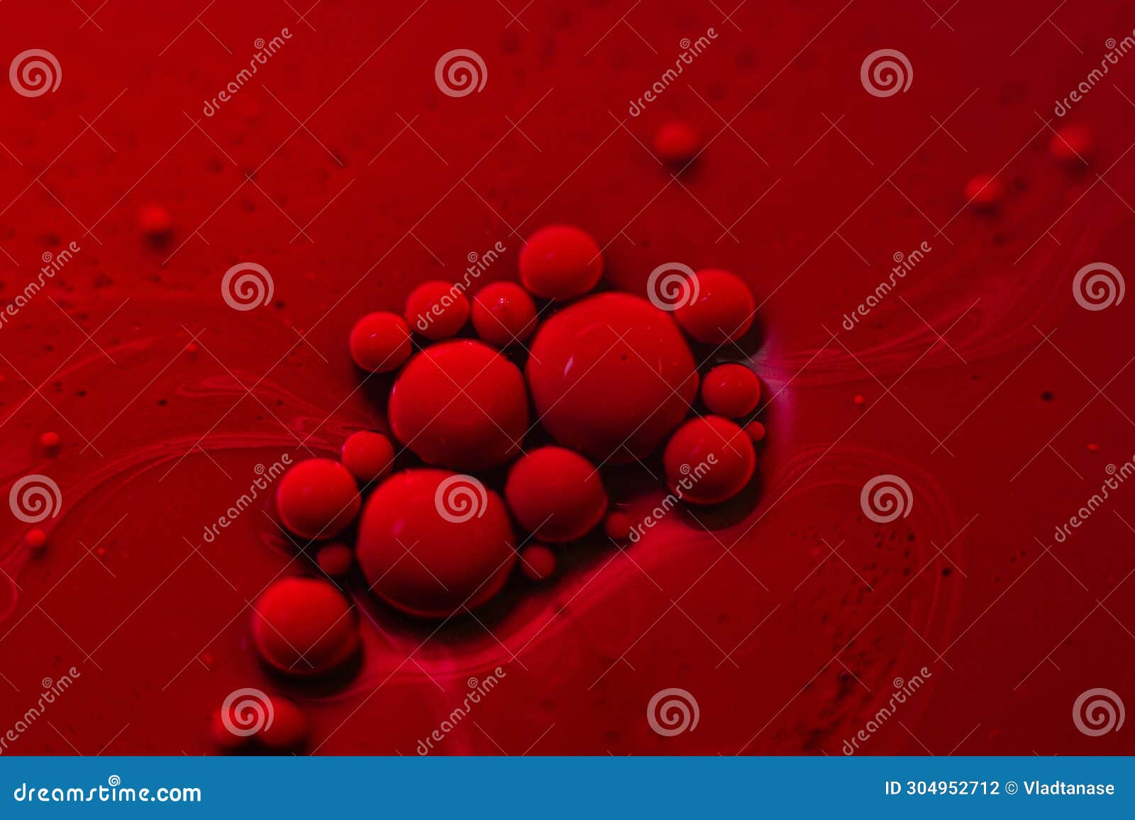 Red Liquid With Bacteria, Viruses In An Experiment, Molecular Or In