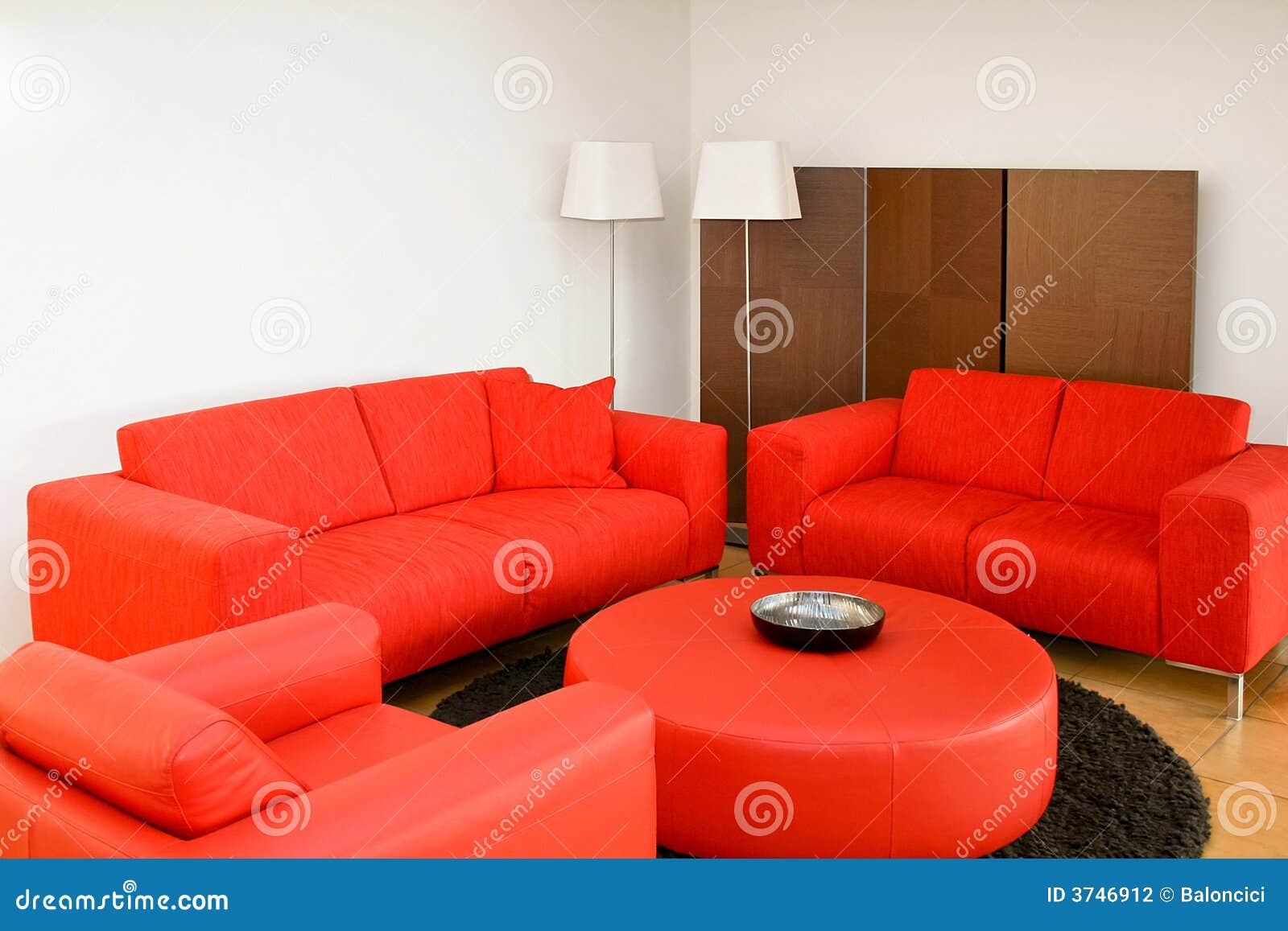 Red living room stock photo. Image of domestic, luxury 3746912