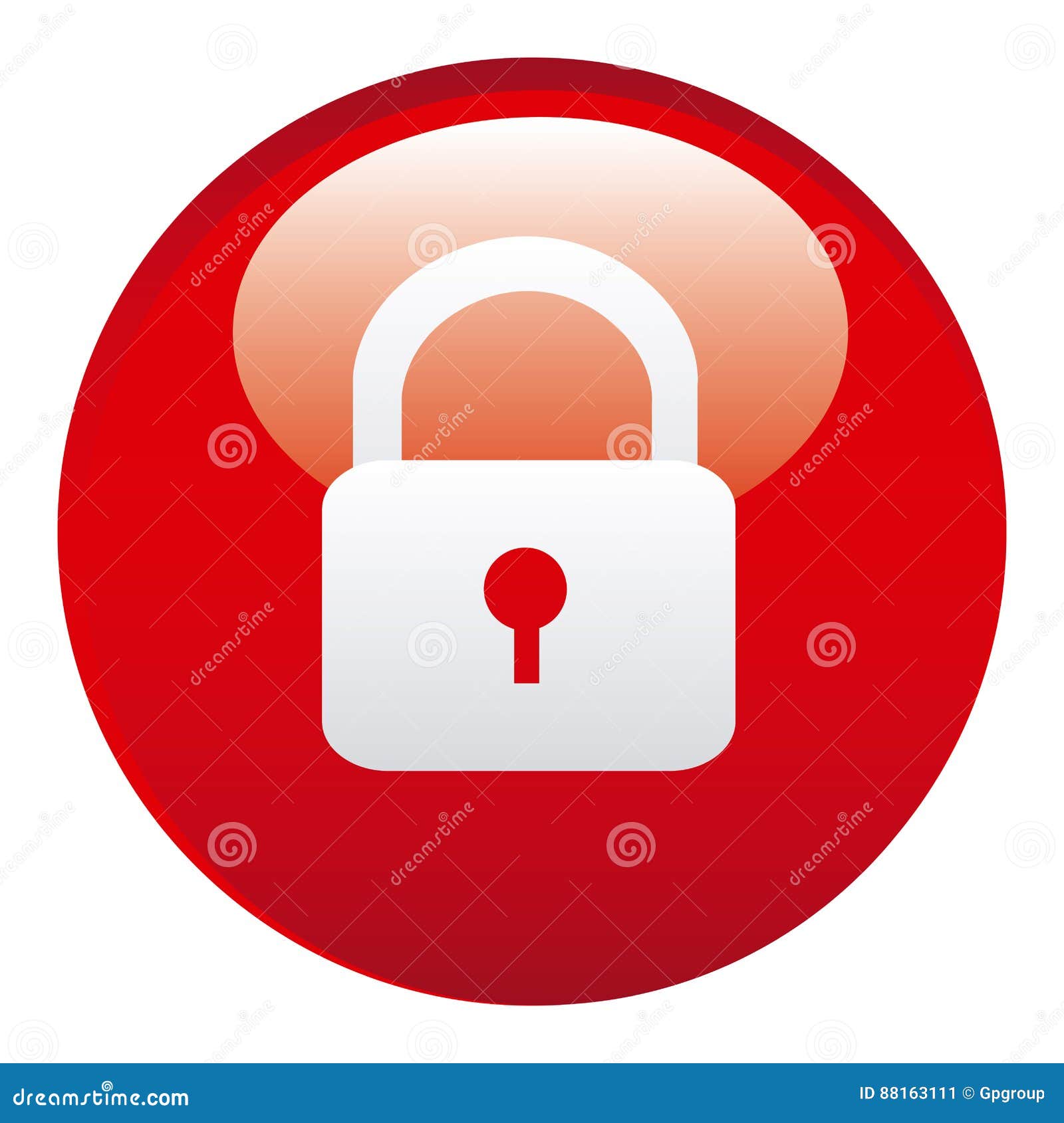 Red lock emblem icon stock illustration. Illustration of romance - 88163111