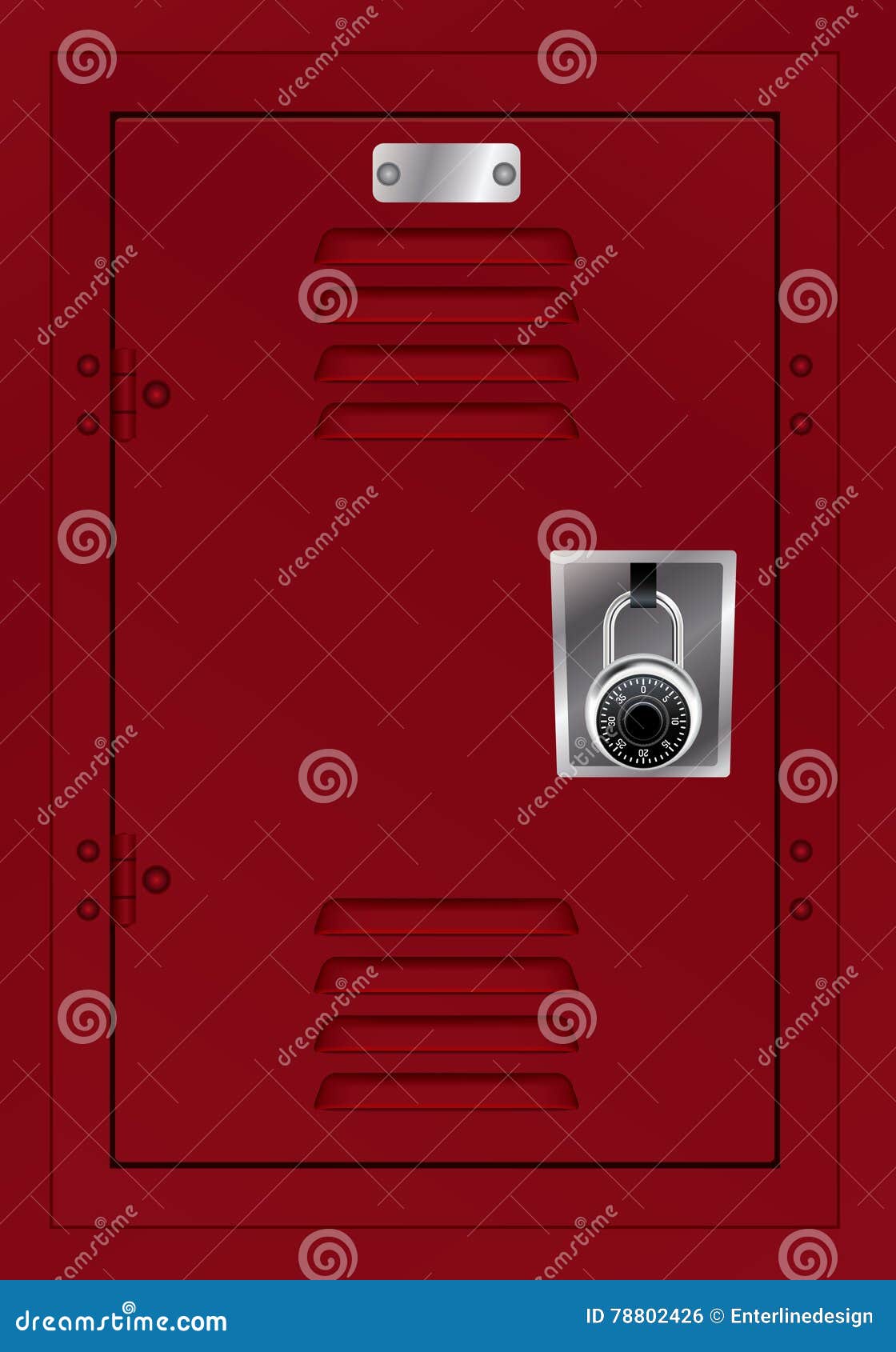 red locker and combination lock 