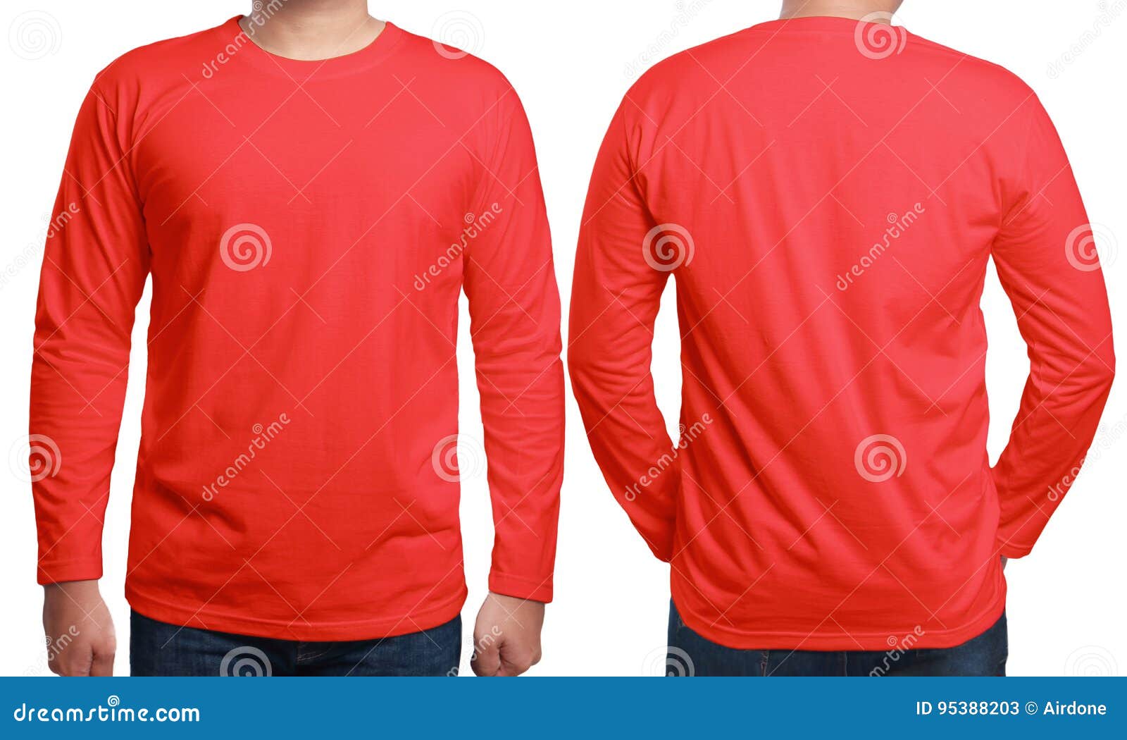 Download Red Long Sleeved Shirt Design Template Stock Image - Image ...