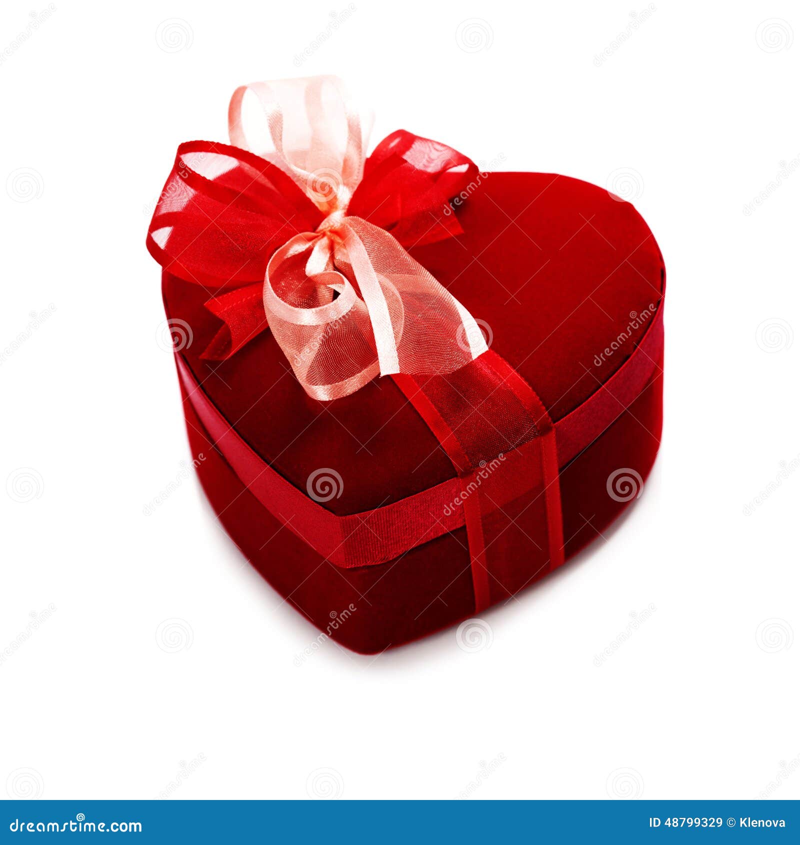 Red Love Heart Gift Box Stock Photo Image 48799329