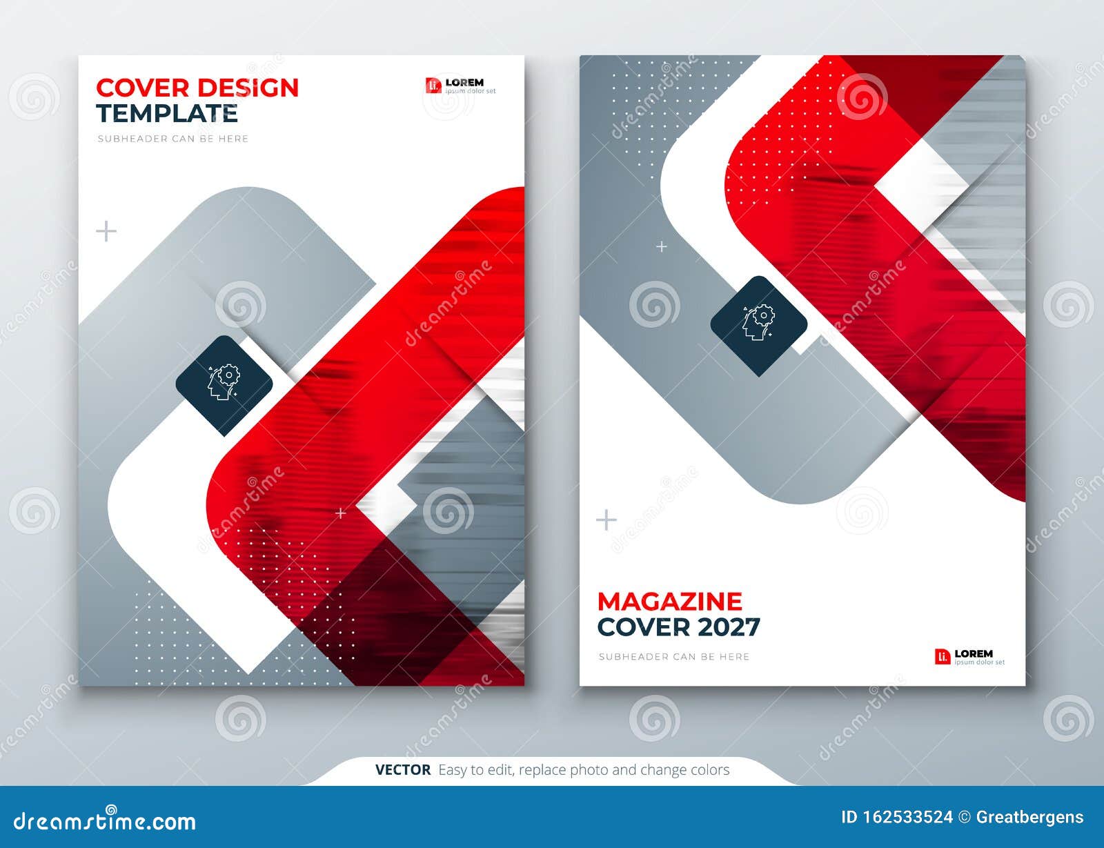 Red Magazine Design. Cover Template for Magazine, Brochure, Report or  Catalog Stock Vector - Illustration of company, booklet: 162533524