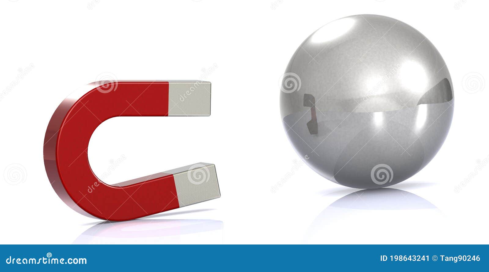 Red Attract Metal Ball Stock Illustration Illustration of polarity 198643241