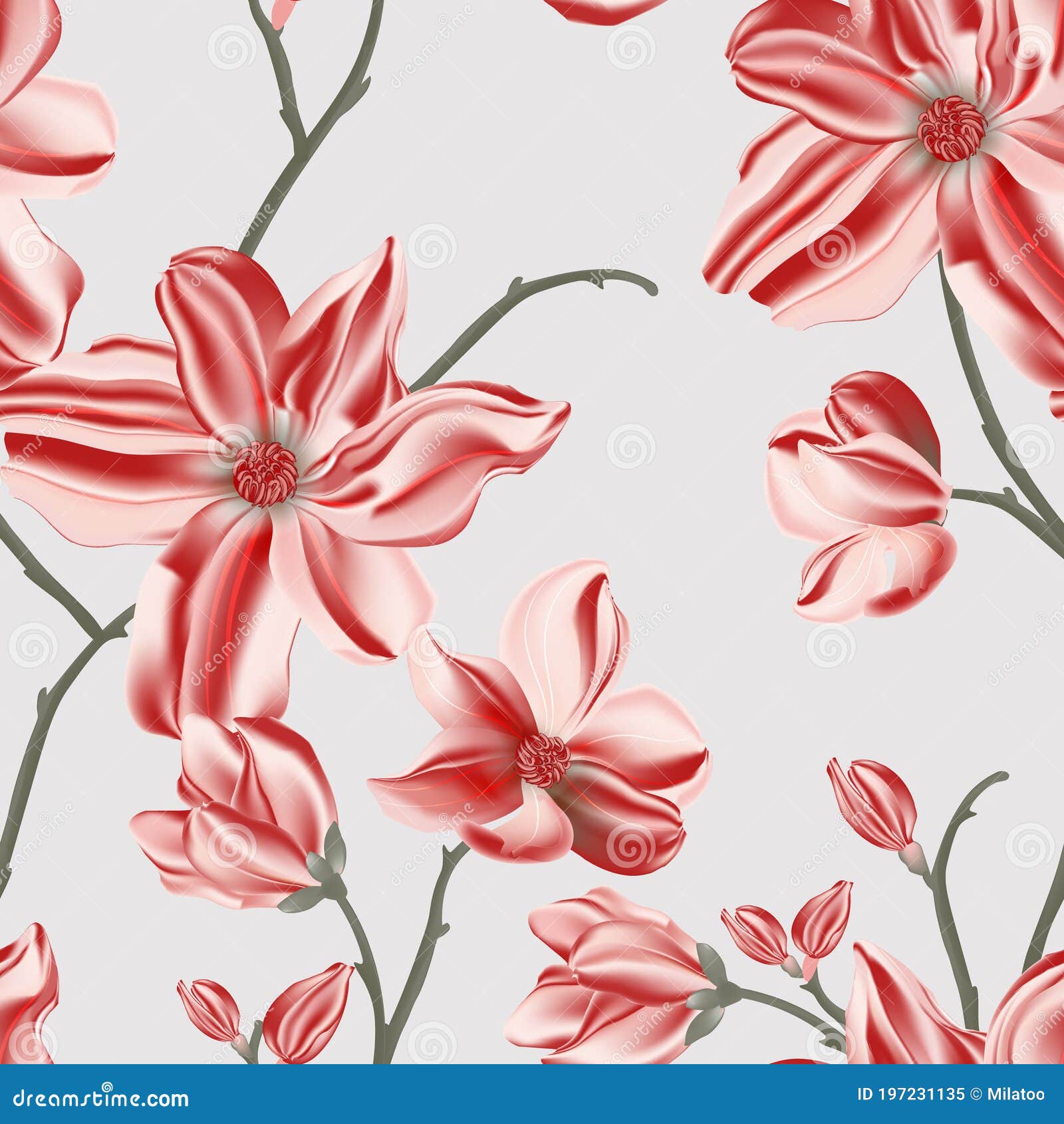 Printable Decor Blossom seamless pattern Floral digital paper