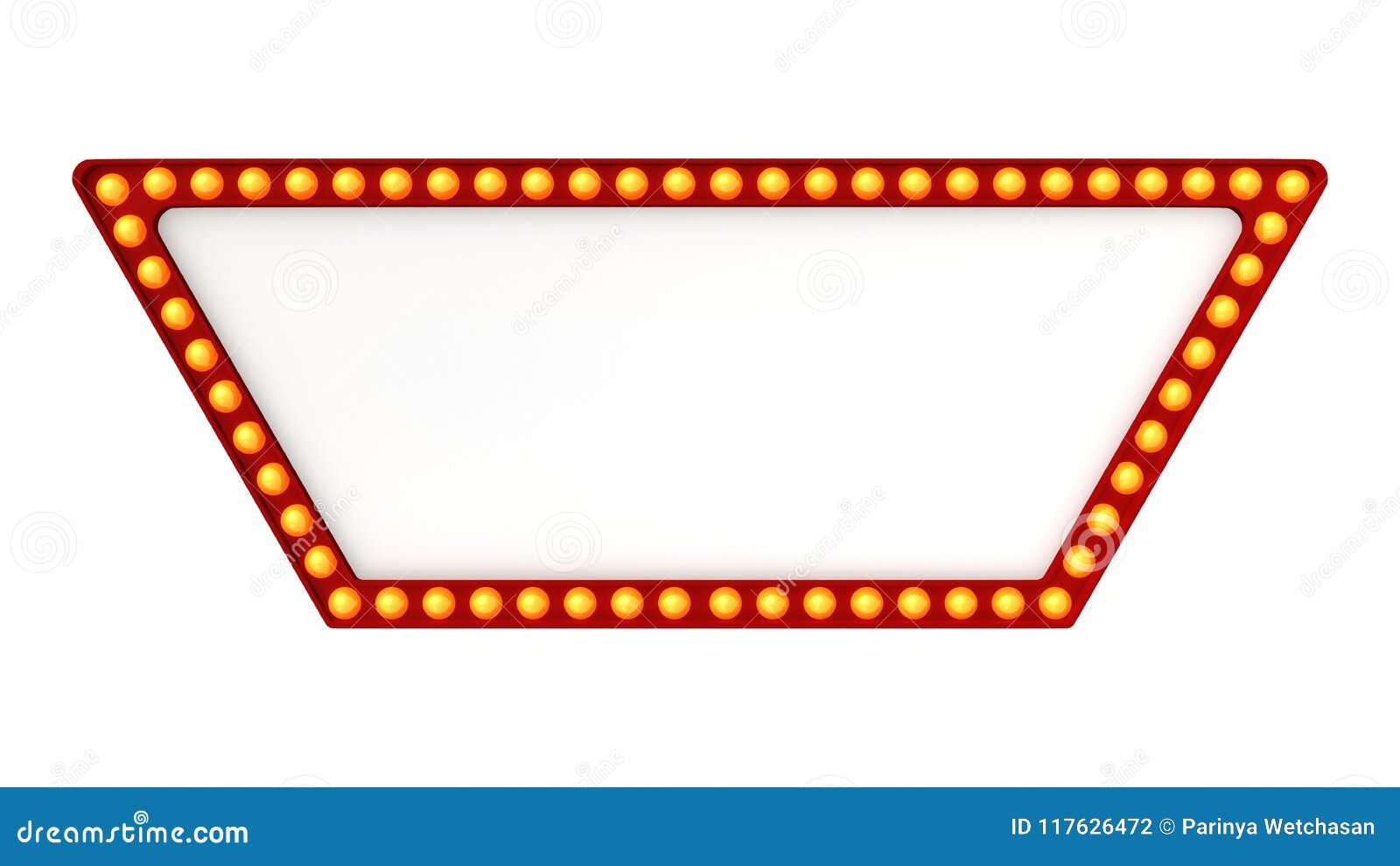 Red Marquee Light Board Sign Retro on White Background. 3d Rendering Stock  Illustration - Illustration of light, frame: 117626472