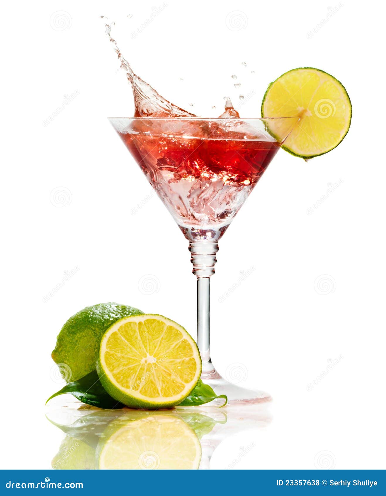 Red Martini Cocktail with Splash and Lime Stock Photo Image of lime
